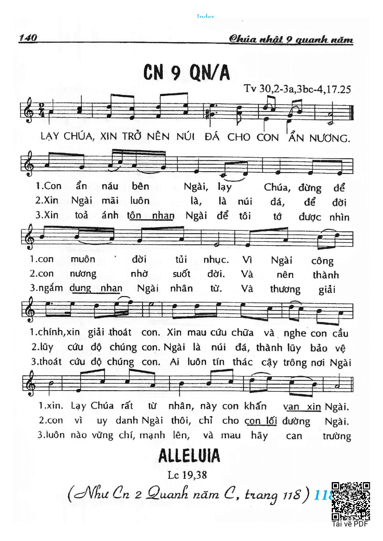 Trang 1 của Sheet nhạc PDF bài hát Chúa Nhật 9A Thường Niên (Thánh Vịnh 30) - Huy Hoàng
