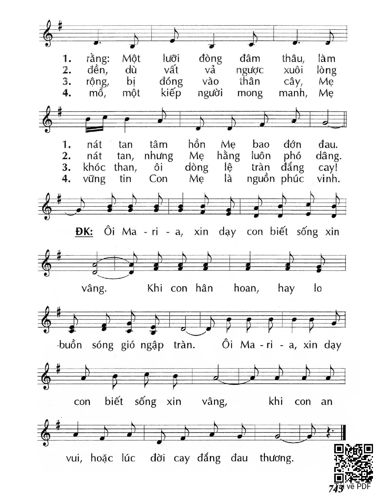 Trang 2 của Sheet nhạc PDF bài hát Mẹ Sầu Bi - Huy Hoàng