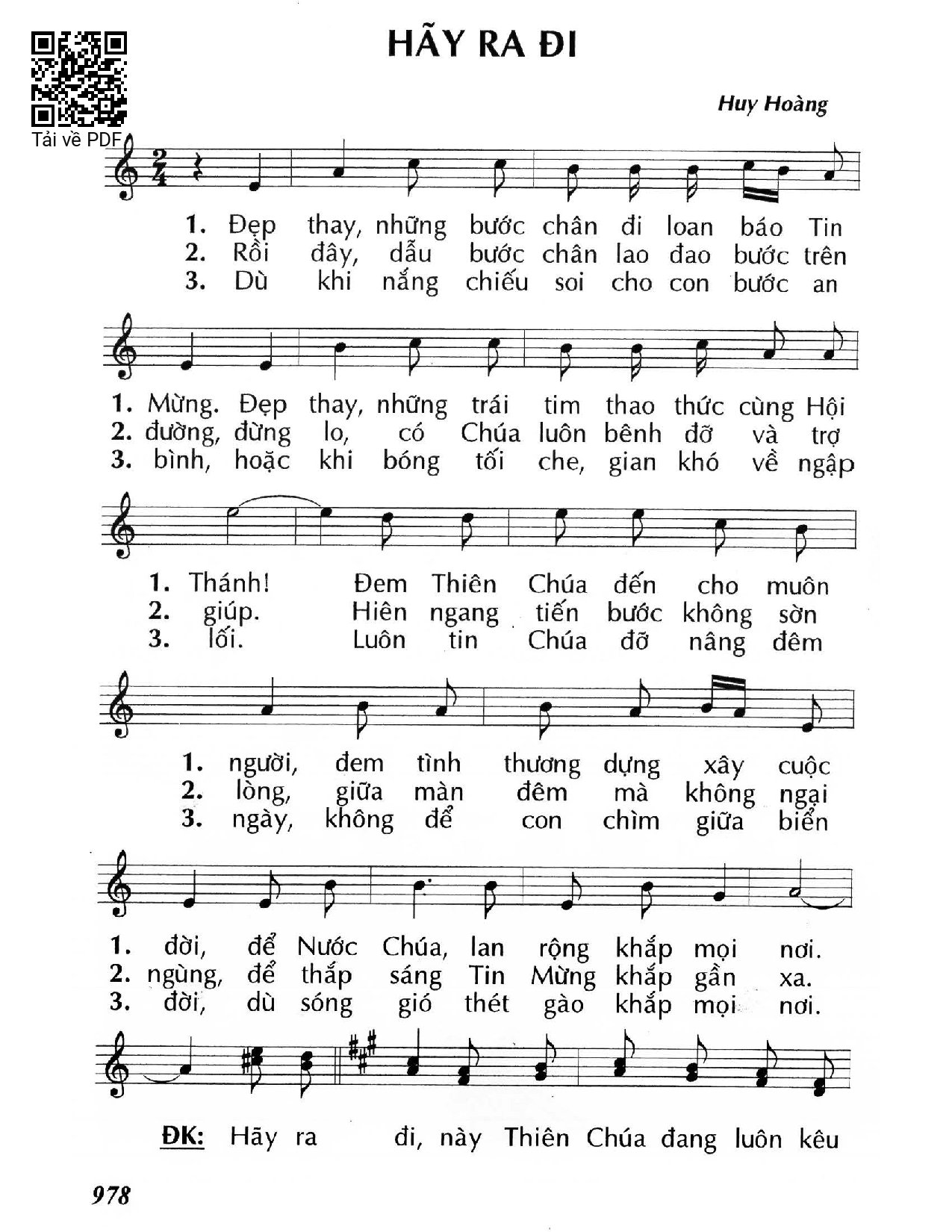 Trang 1 của Sheet nhạc PDF bài hát Hãy ra đi - Huy Hoàng