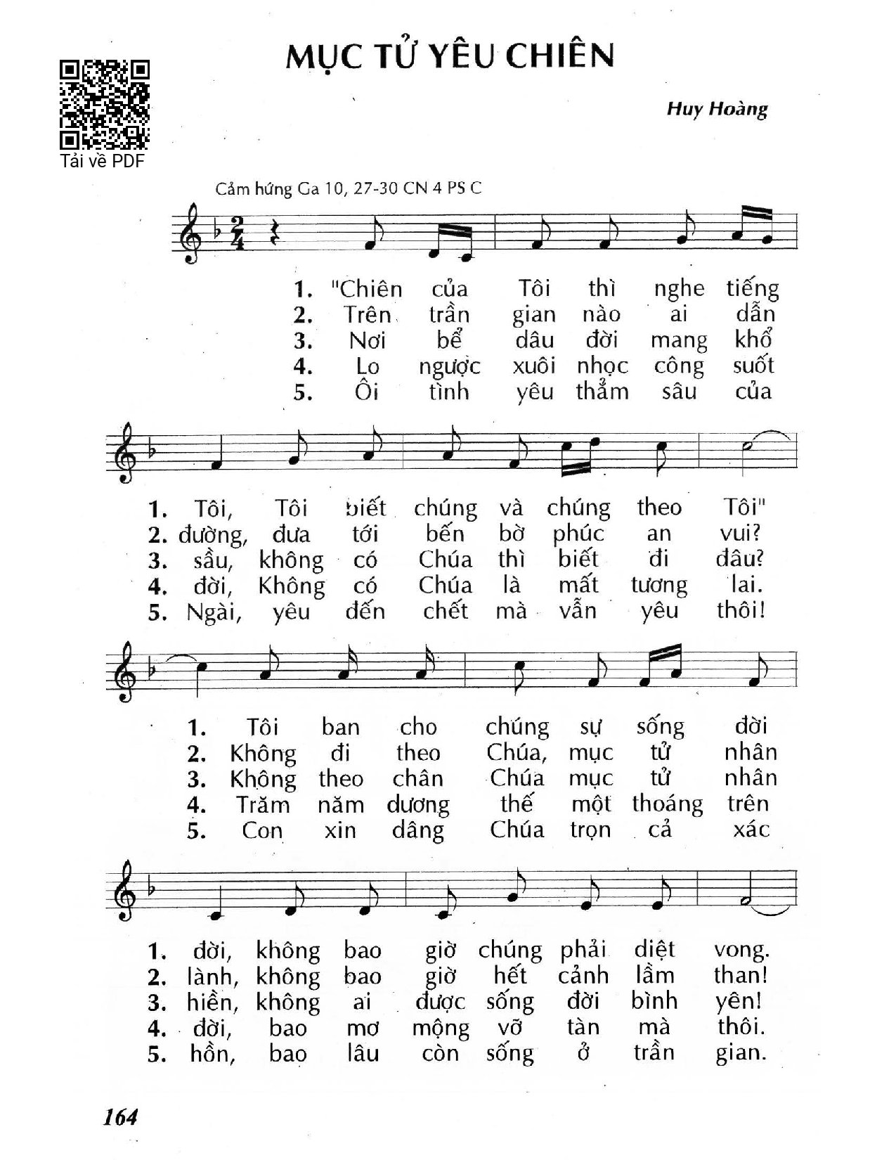 Sheet nhạc PDF bài Mục tử yêu chiên 