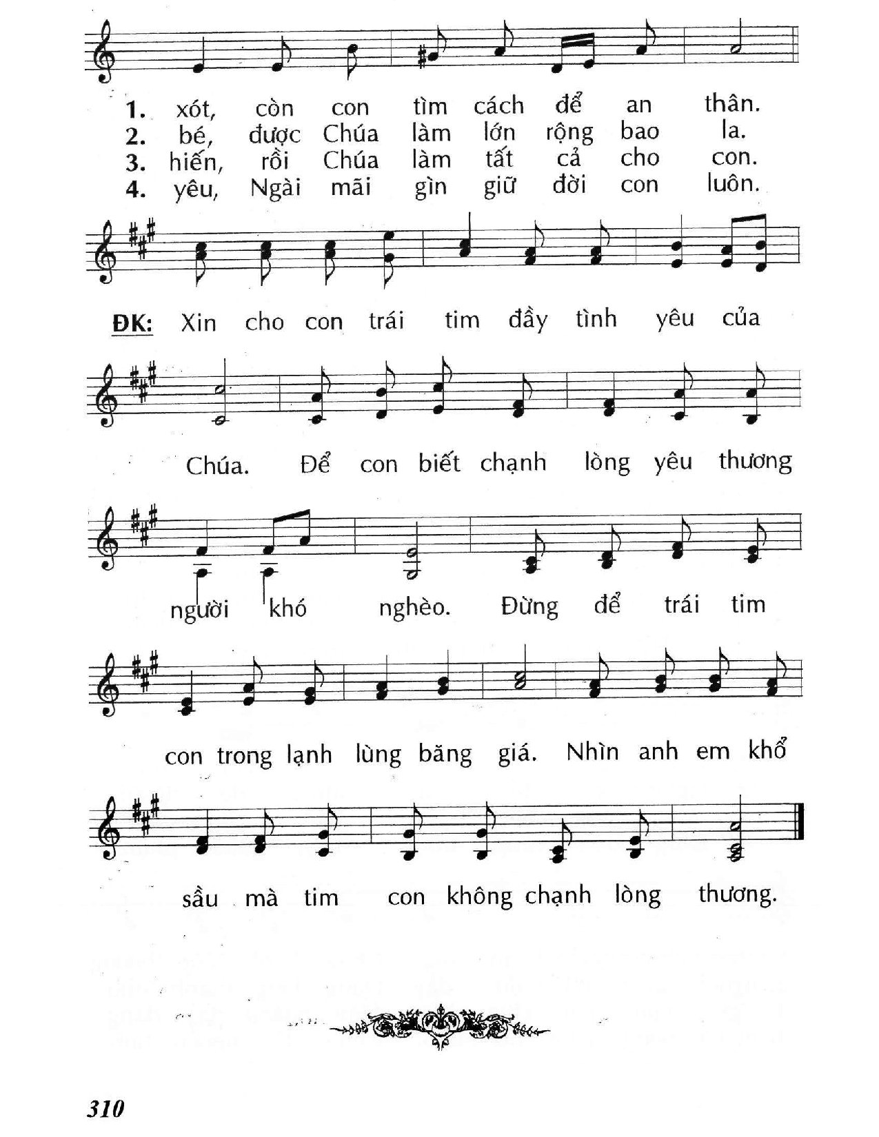 Trang 2 của Sheet nhạc PDF bài hát Xin cho con tình Chúa - Huy Hoàng