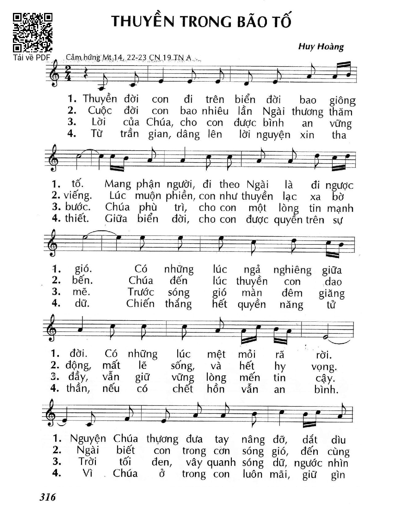 Sheet nhạc PDF bài Thuyền trong bão tố