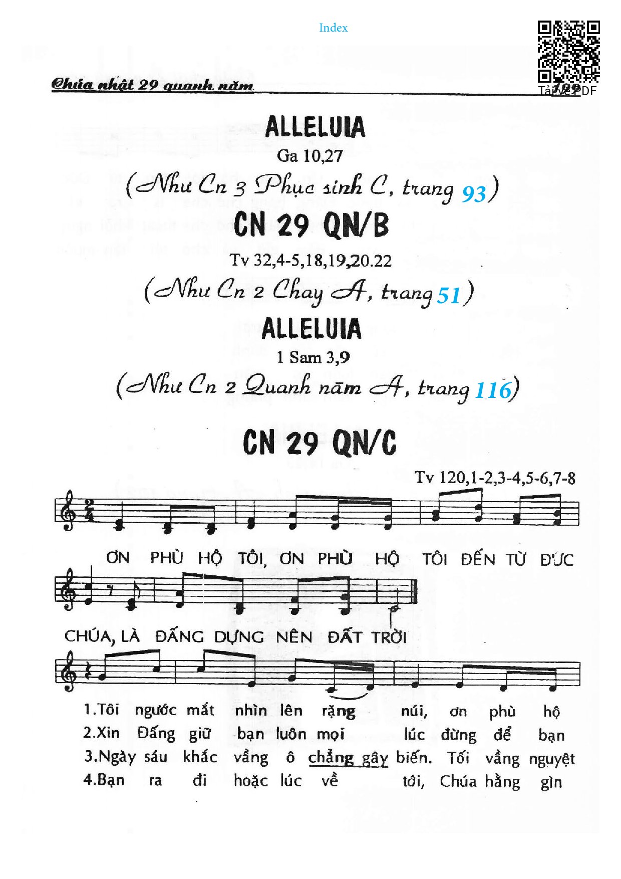 Sheet nhạc PDF bài Chúa Nhật 29C Thường Niên 