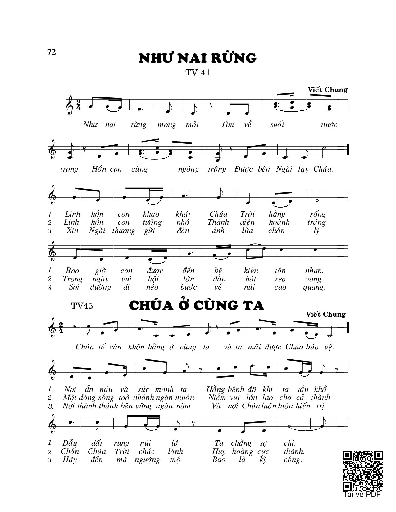 Trang 1 của Sheet nhạc PDF bài hát Chúa ở cùng chúng ta - Viết Chung