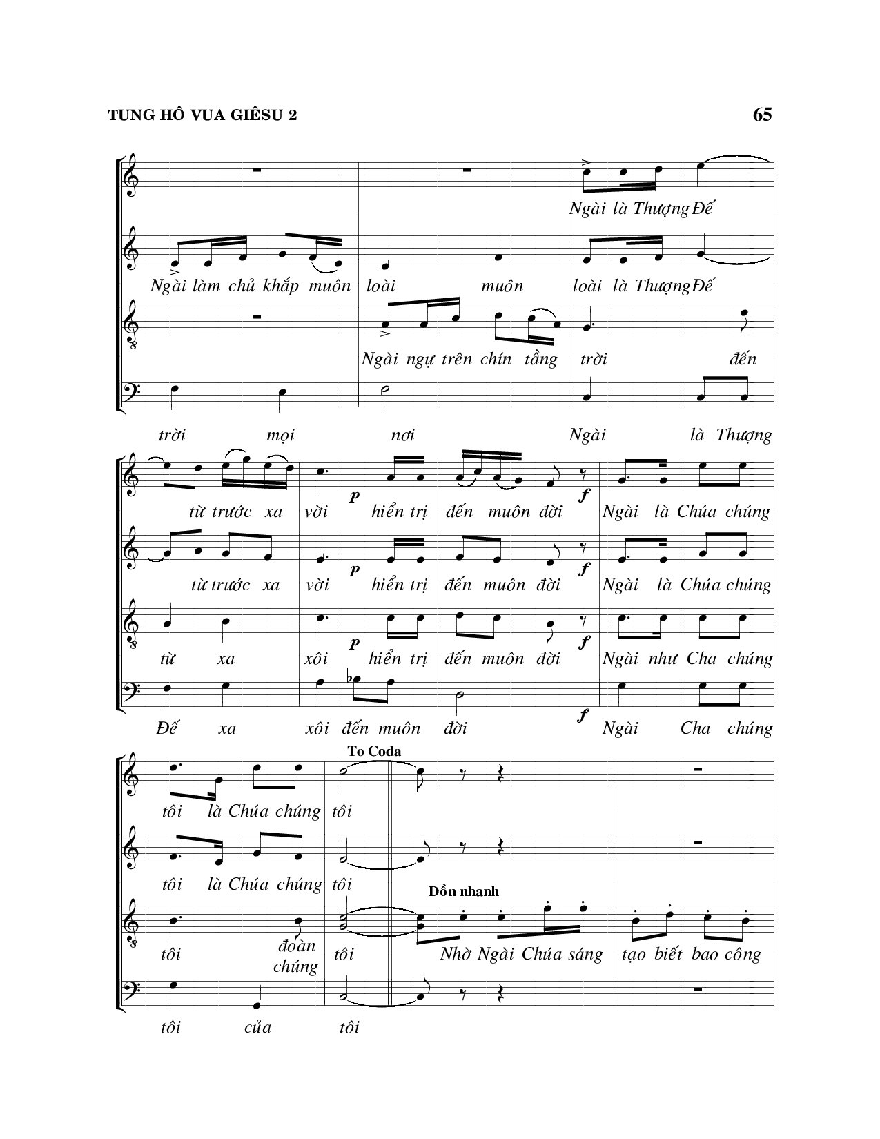 Trang 2 của Sheet nhạc PDF bài hát Tung hô Vua Giêsu - Viết Chung