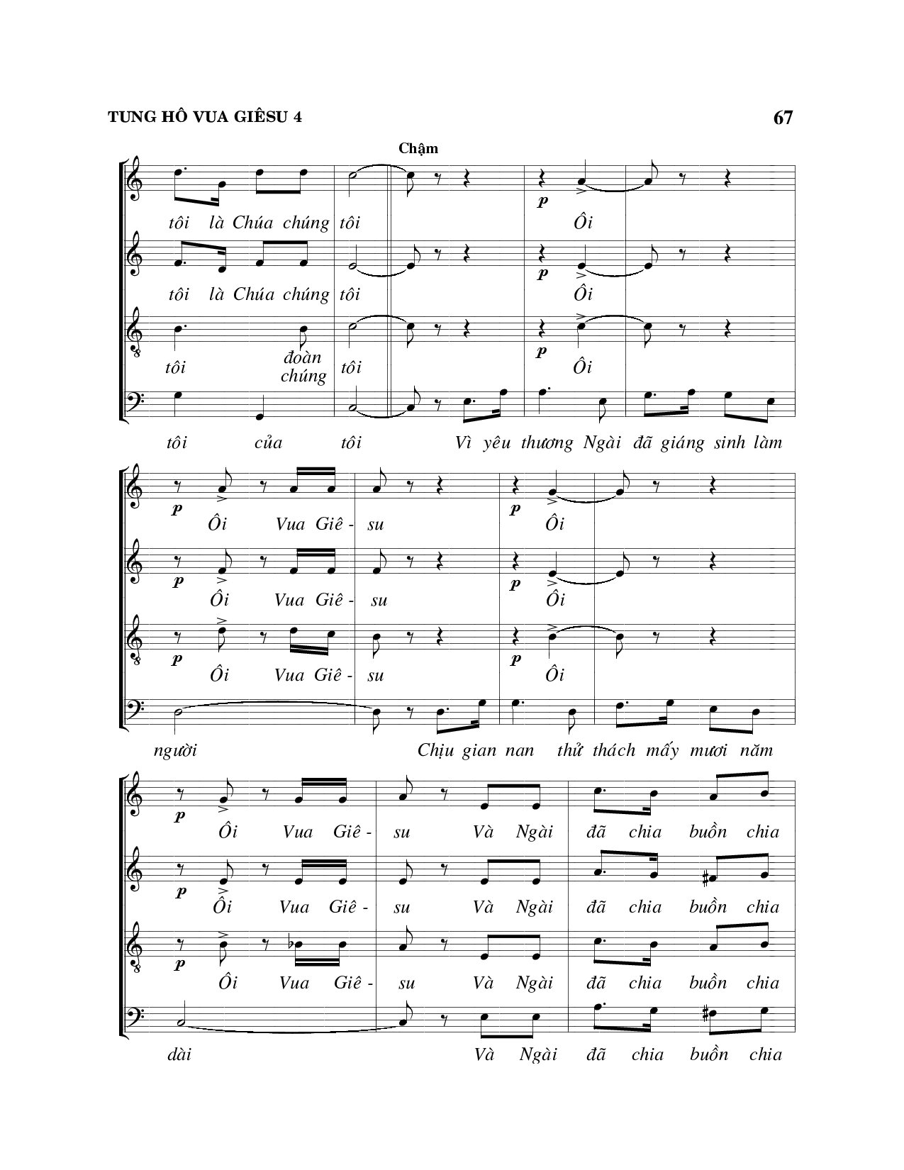 Trang 4 của Sheet nhạc PDF bài hát Tung hô Vua Giêsu - Viết Chung