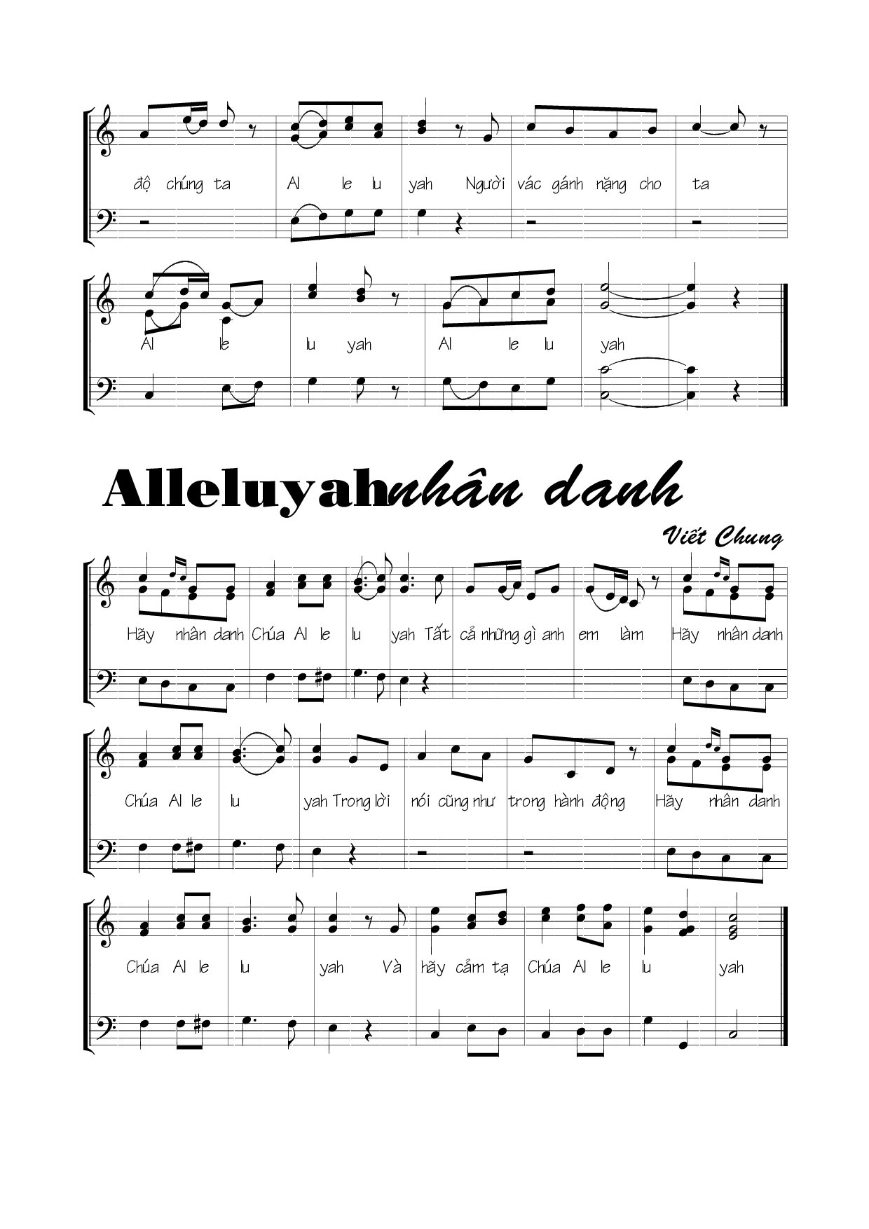 Trang 2 của Sheet nhạc PDF bài hát Thánh Giuse lao động - Viết Chung