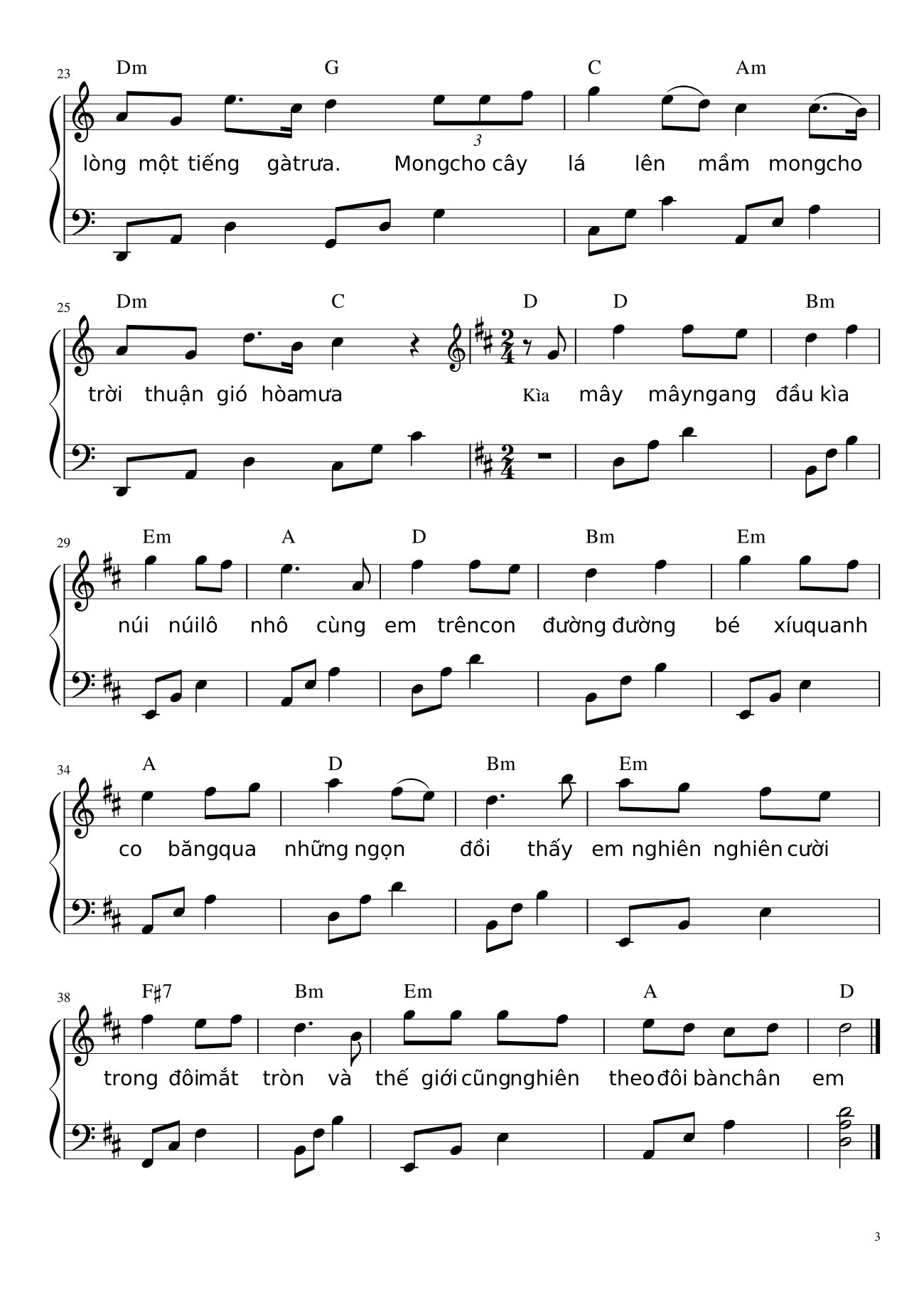 Trang 3 của Sheet nhạc PDF bài hát Nấu ăn cho em Sheet Piano - Đen Vâu - PiaLinh