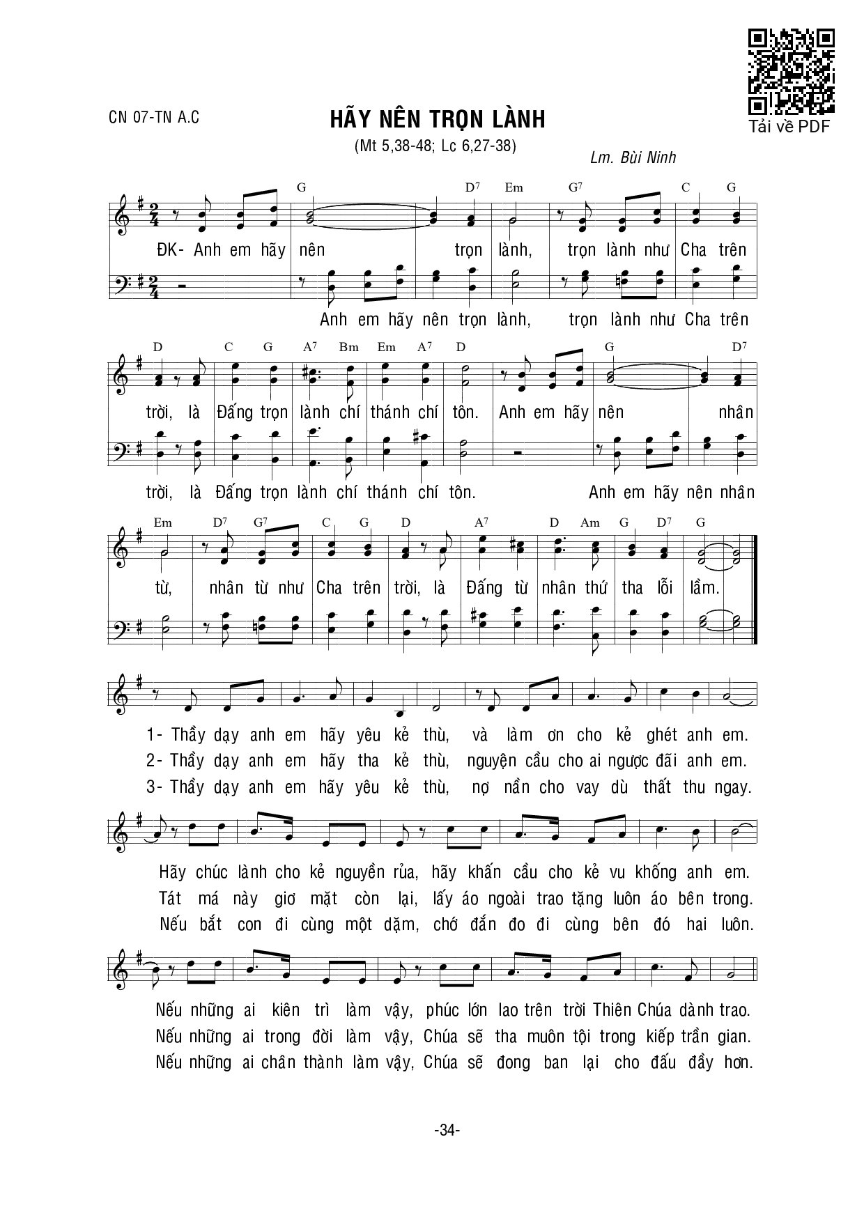 Sheet nhạc PDF bài Hãy Nên Trọn Lành