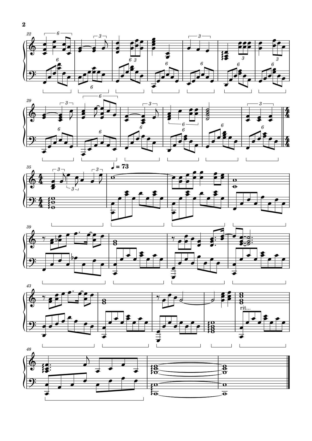 Trang 2 của Sheet nhạc PDF bài hát Nắng Thuỷ Tinh Sheet Piano - Trịnh Công Sơn