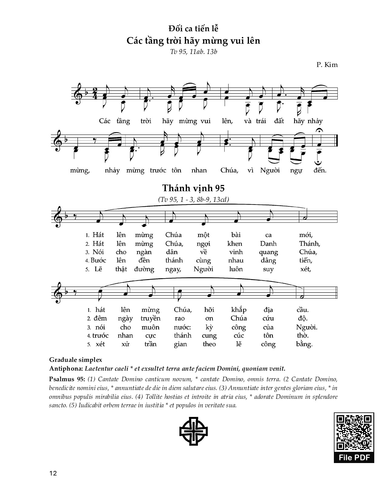 Trang 1 của Sheet nhạc PDF bài hát Đối Ca Tiến Lễ (Lễ Giáng Sinh) - P. Kim