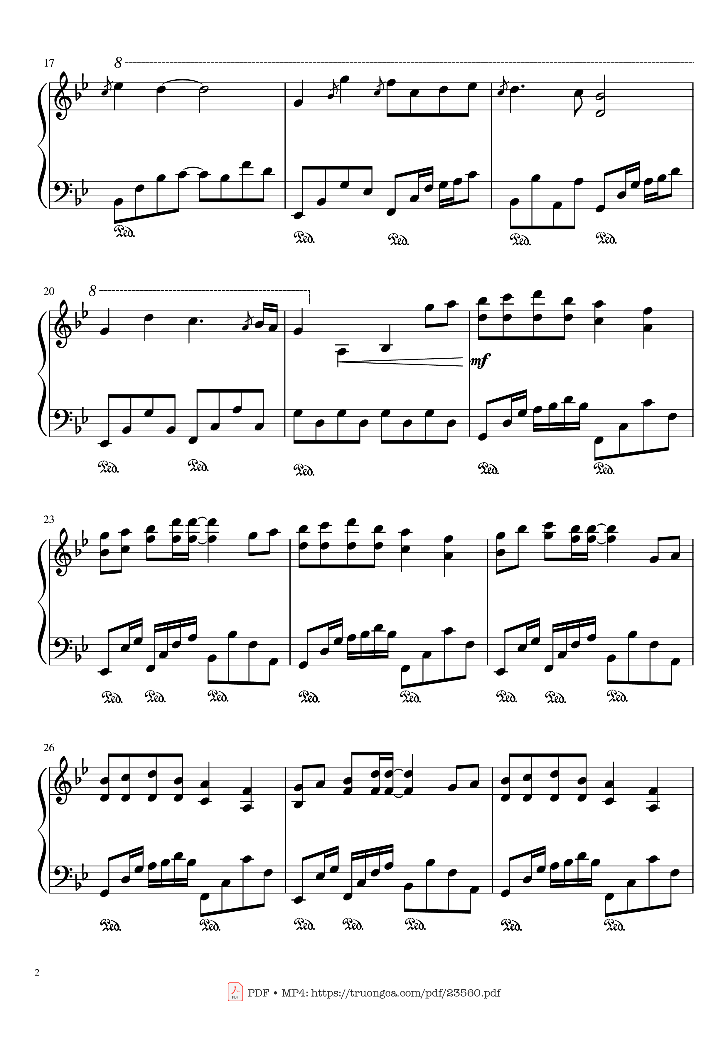 Trang 2 của Sheet nhạc PDF bài hát Endless Love (The Mythe) Sheet Piano - Jelle De Vos