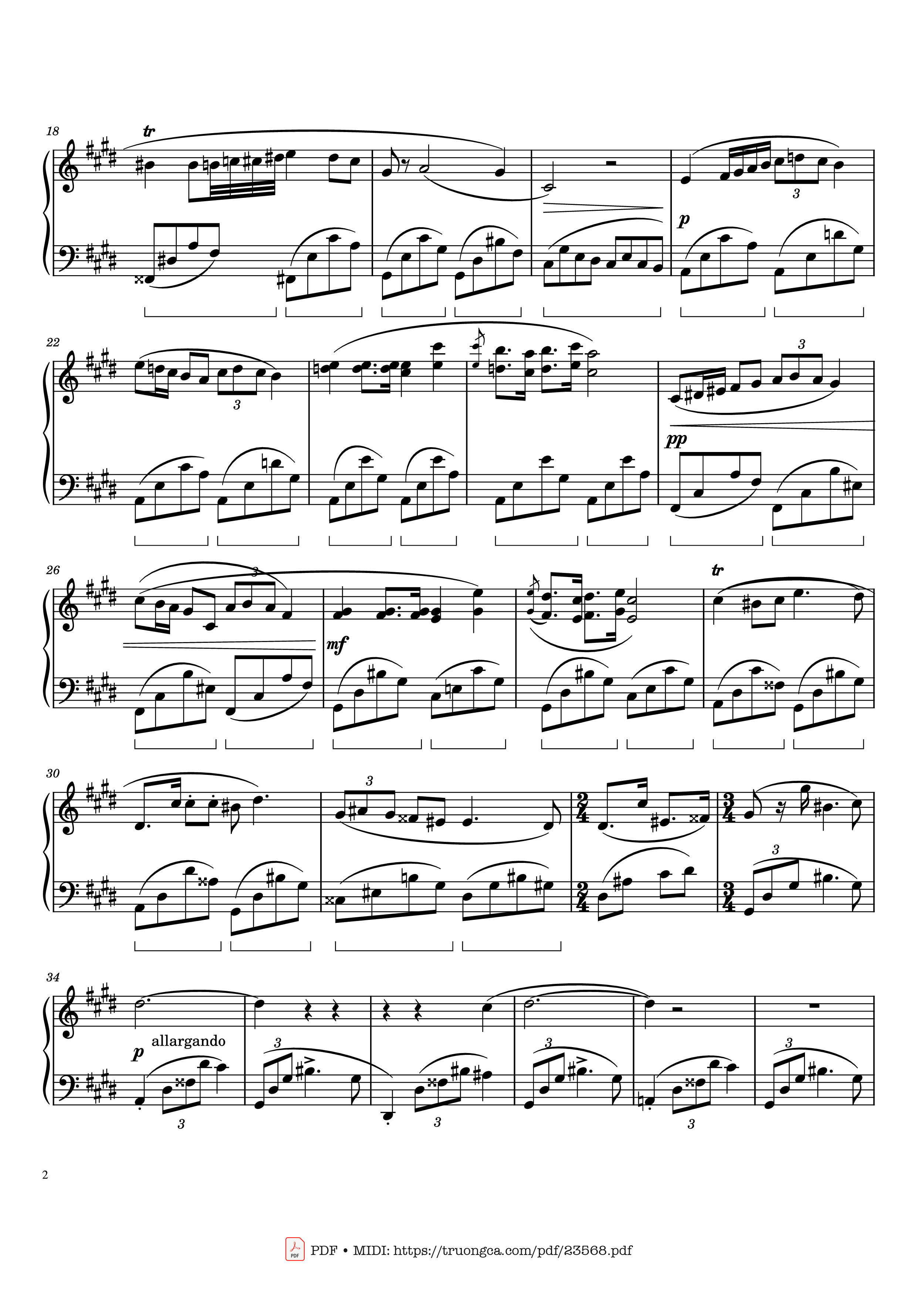 Trang 2 của Sheet nhạc PDF Piano bài hát Chopin Nocturne in C sharp Minor Sheet Piano - Frédéric Chopin