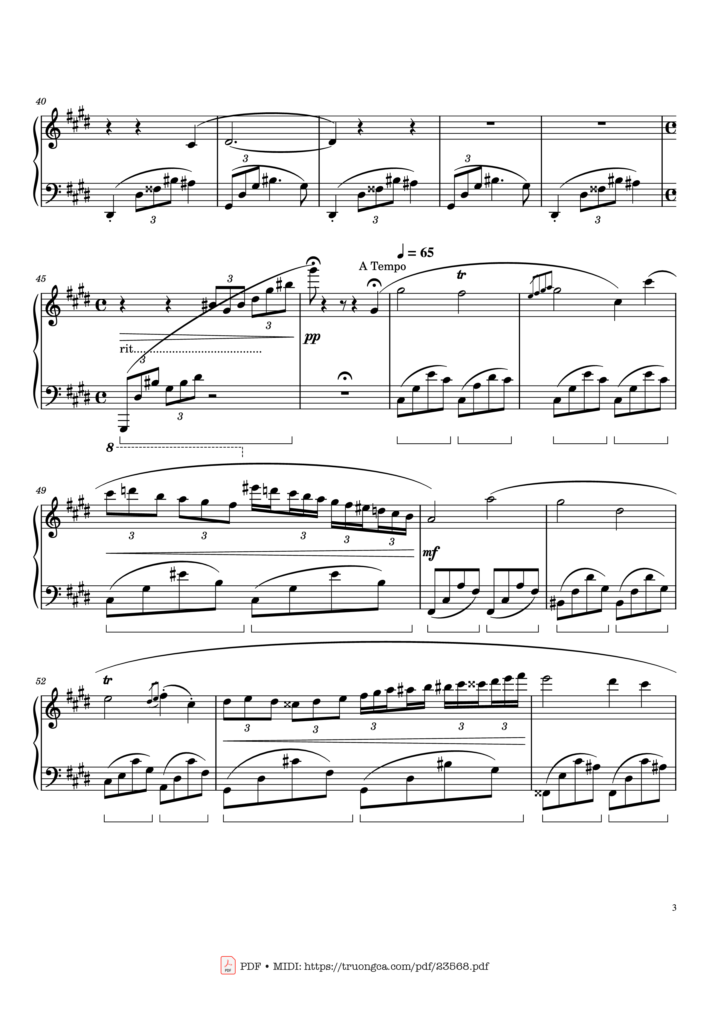 Trang 3 của Sheet nhạc PDF Piano bài hát Chopin Nocturne in C sharp Minor Sheet Piano - Frédéric Chopin