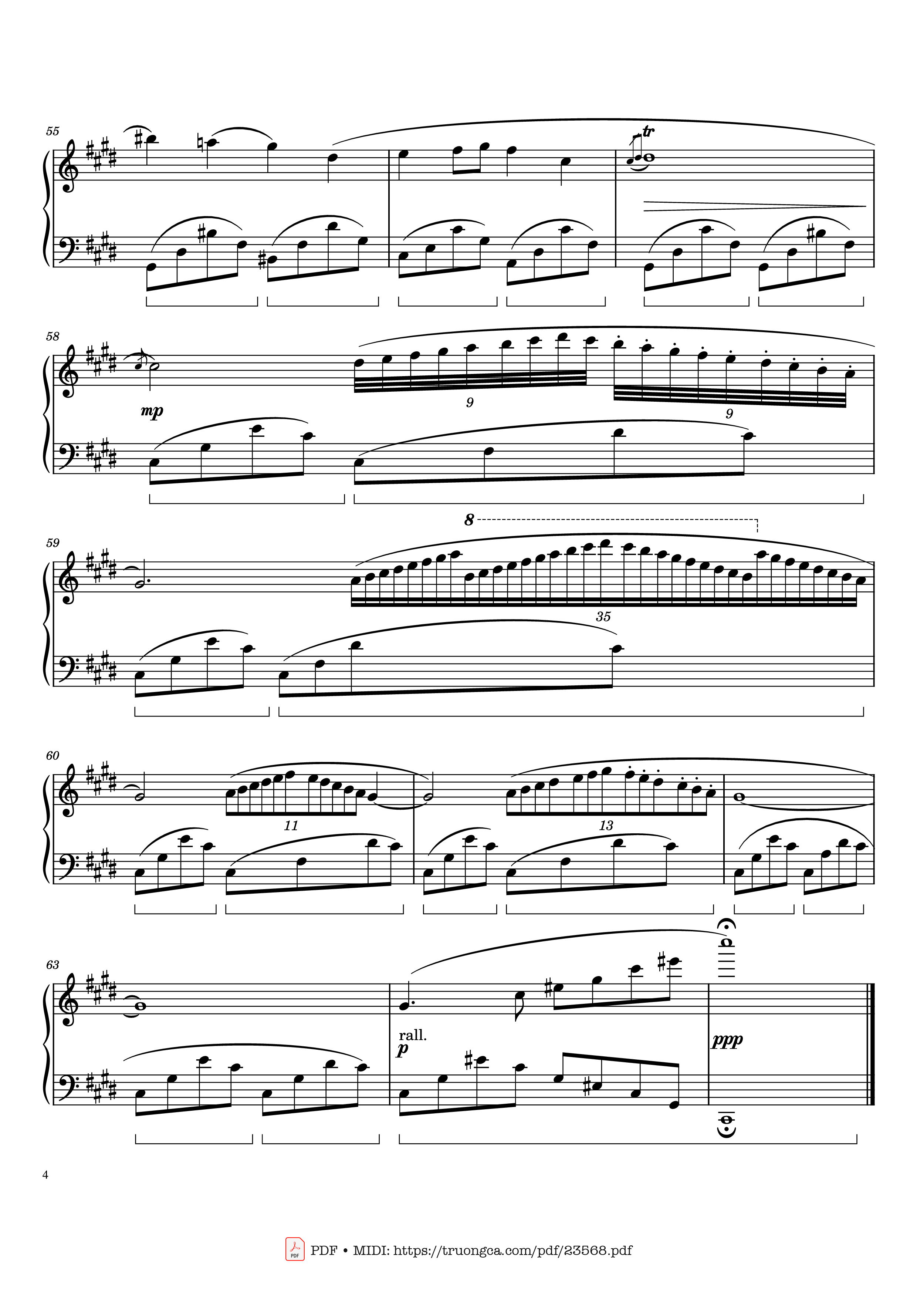 Trang 4 của Sheet nhạc PDF Piano bài hát Chopin Nocturne in C sharp Minor Sheet Piano - Frédéric Chopin