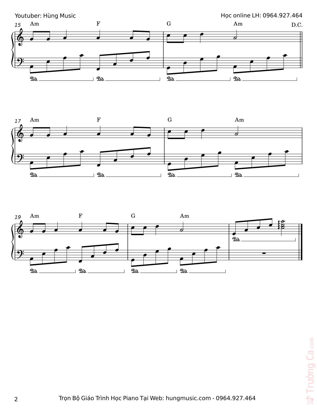 Trang 2 của Sheet nhạc PDF Piano bài hát Khúc Hát Mừng Sinh Nhật Sheet Piano - Phan Đình Tùng