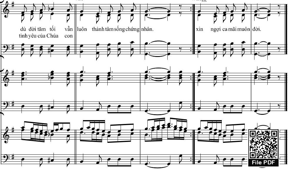 Trong tình yêu Chúa ôi xiết bao dịu êm Tâm hồn thân xác chính Chúa thương chở che, Trang 4