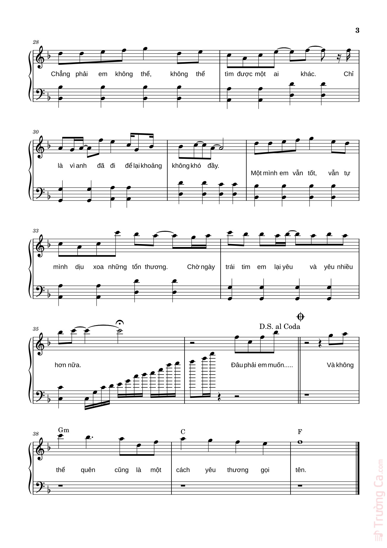 Trang 3 của Sheet nhạc PDF bài hát Chưa Quên Người Yêu Cũ - Hà Nhi Sheet Piano - LaLa_1711