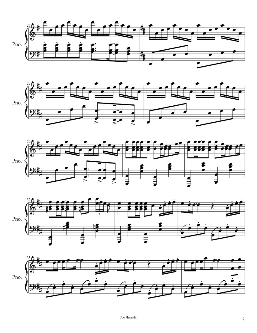 Trang 3 của Sheet nhạc PDF bài hát Summer (Joe Hisaishi) Sheet Piano - Joe Hisaishi
