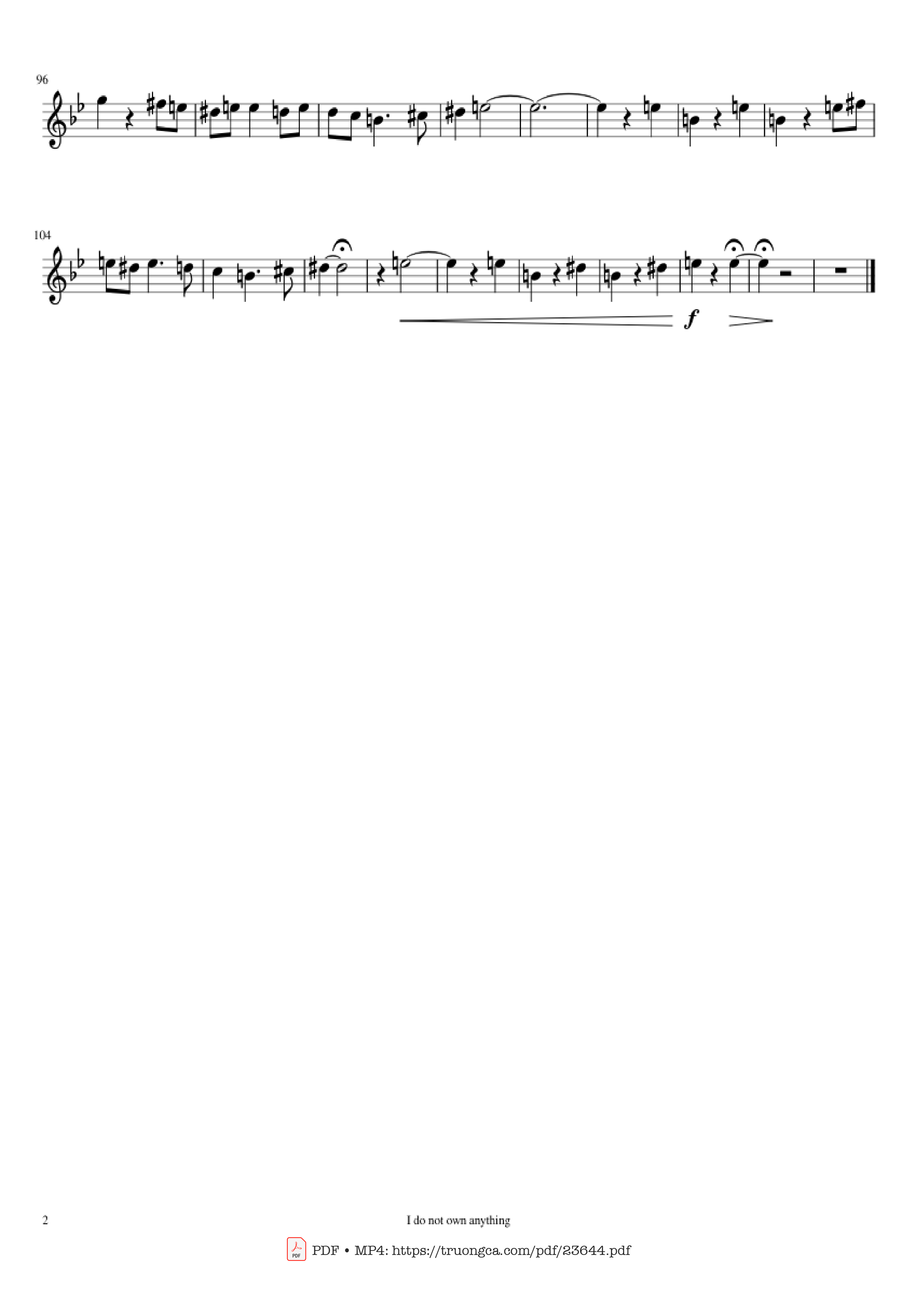 Trang 2 của Sheet nhạc PDF bài hát Merry Go Round of Life Sheet Violin - Joe Hisaishi