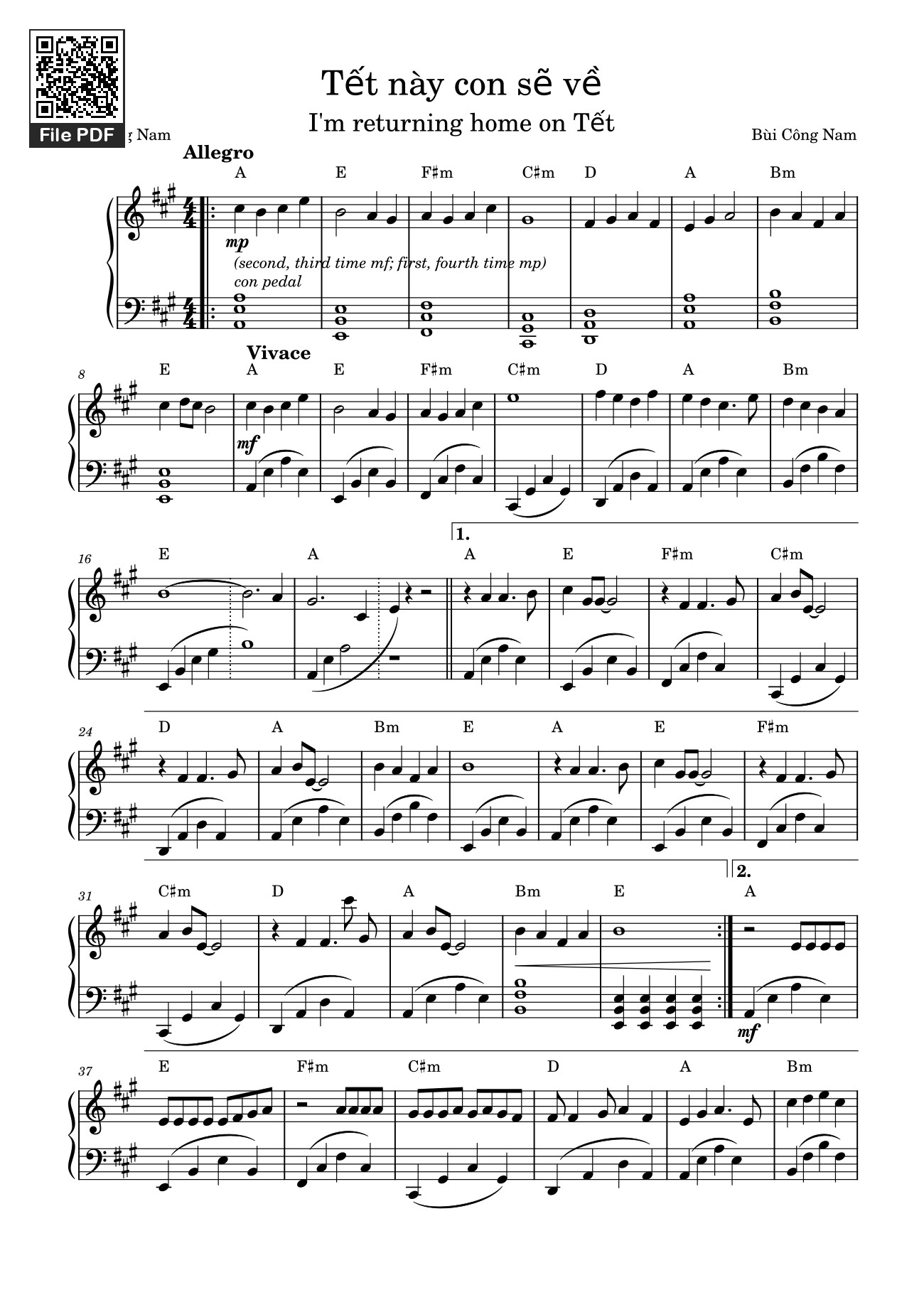 Sheet nhạc PDF bài Tết này con sẽ về Sheet Piano