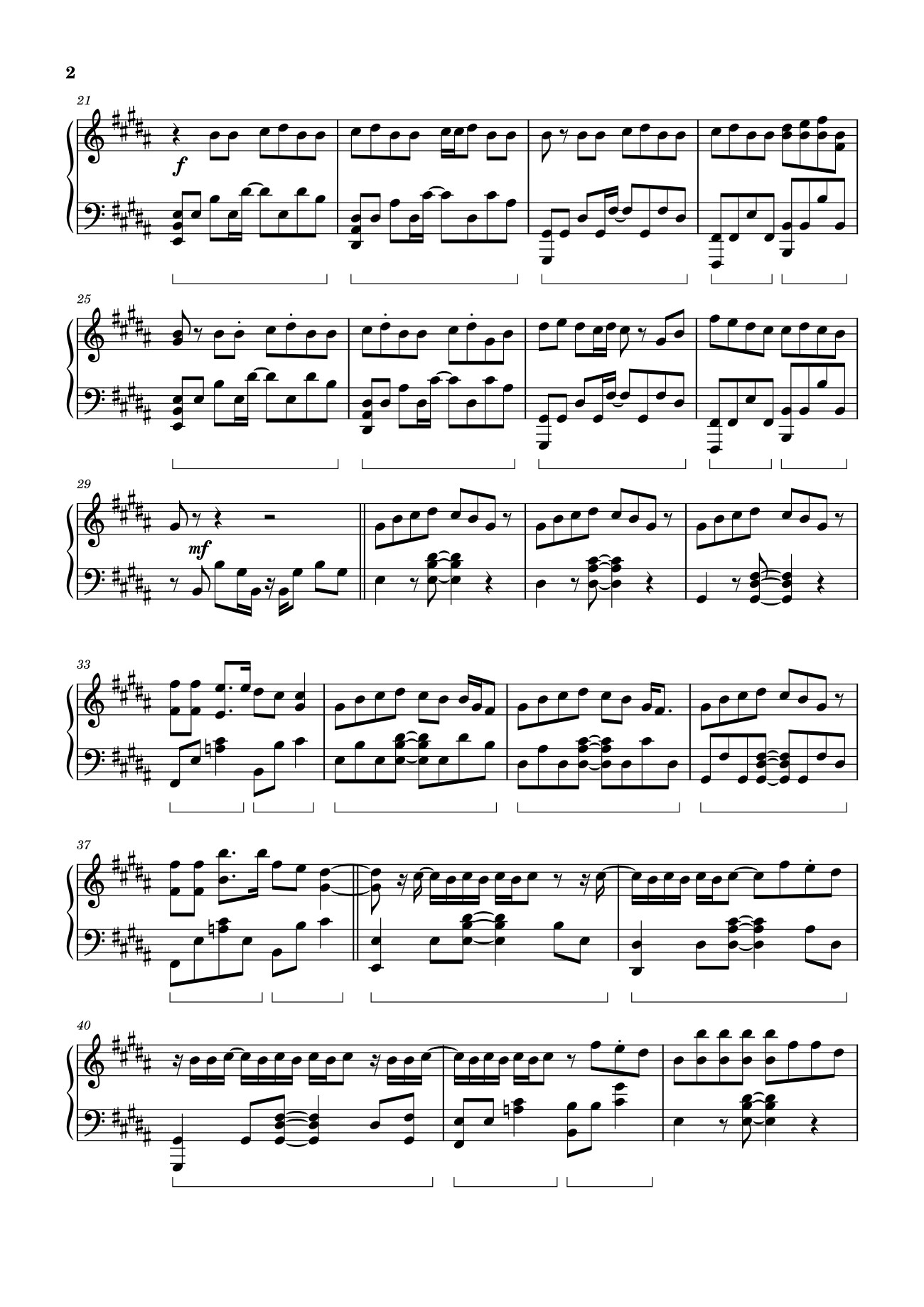 Trang 2 của Sheet nhạc PDF bài hát Seven - BTS Jungkook ft. Latto Sheet Piano - Jung Kook