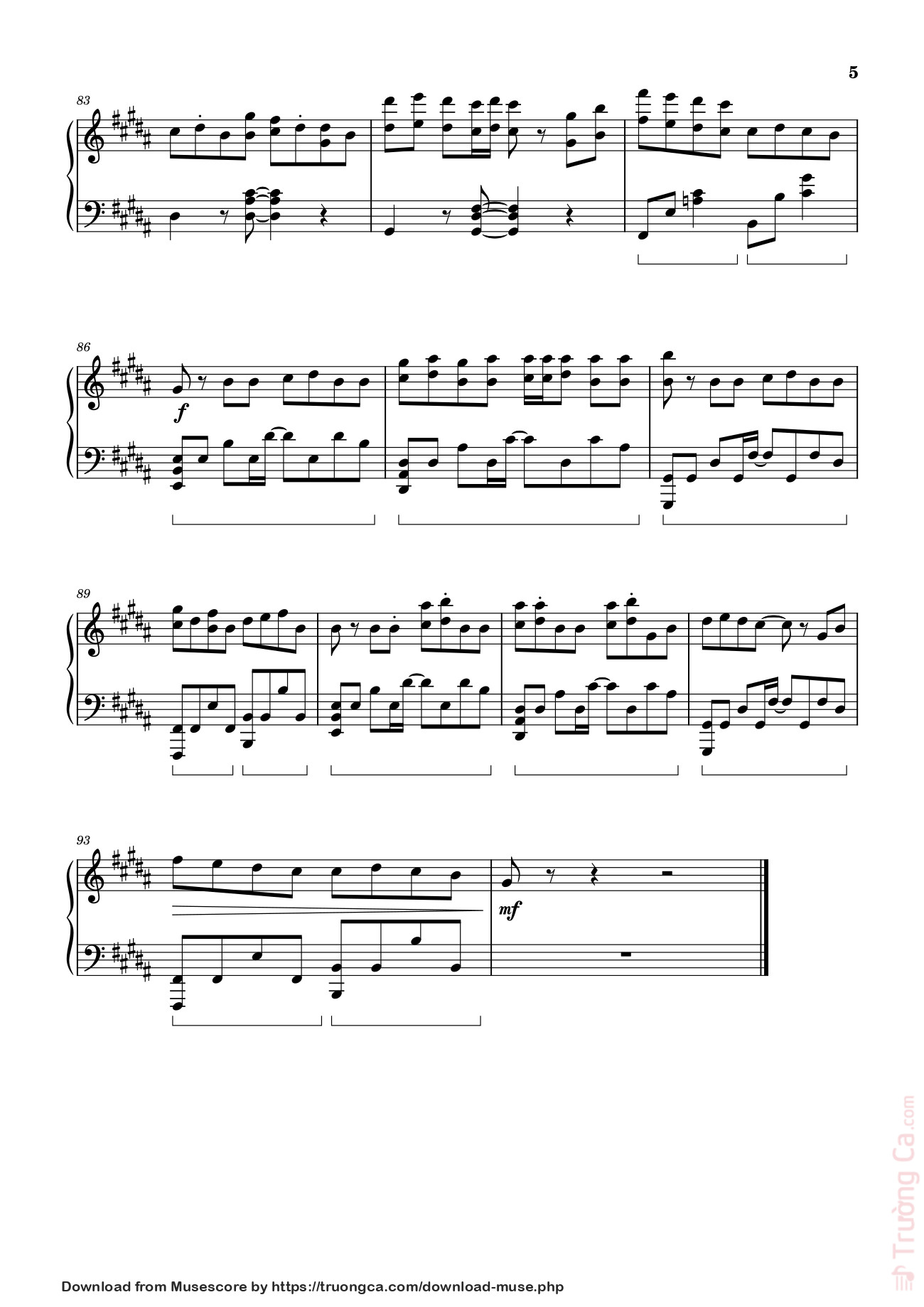 Trang 5 của Sheet nhạc PDF bài hát Seven - BTS Jungkook ft. Latto Sheet Piano - Jung Kook