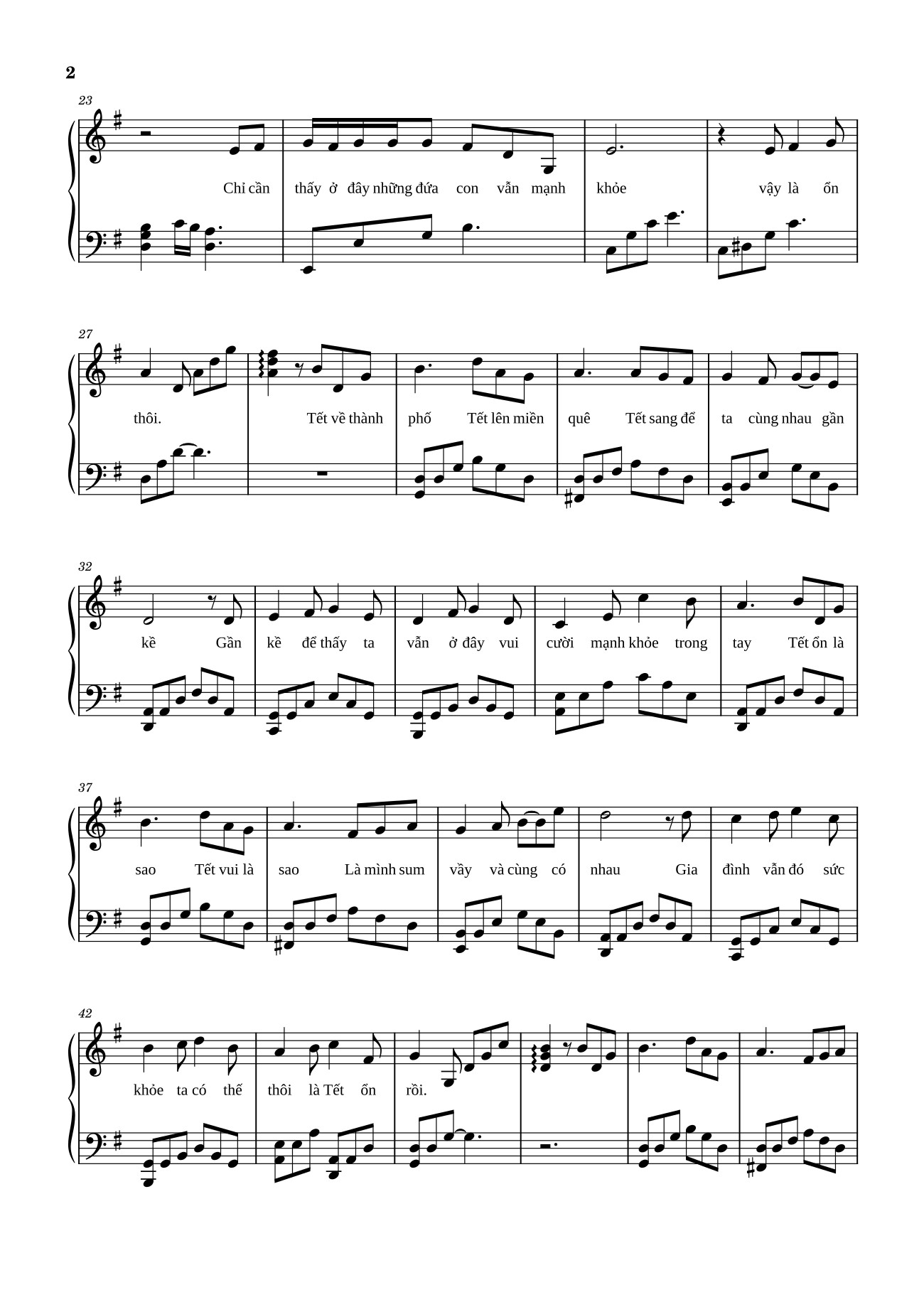 Trang 2 của Sheet nhạc PDF bài hát TẾT ỔN RỒI Sheet Piano -  Bùi Công Nam