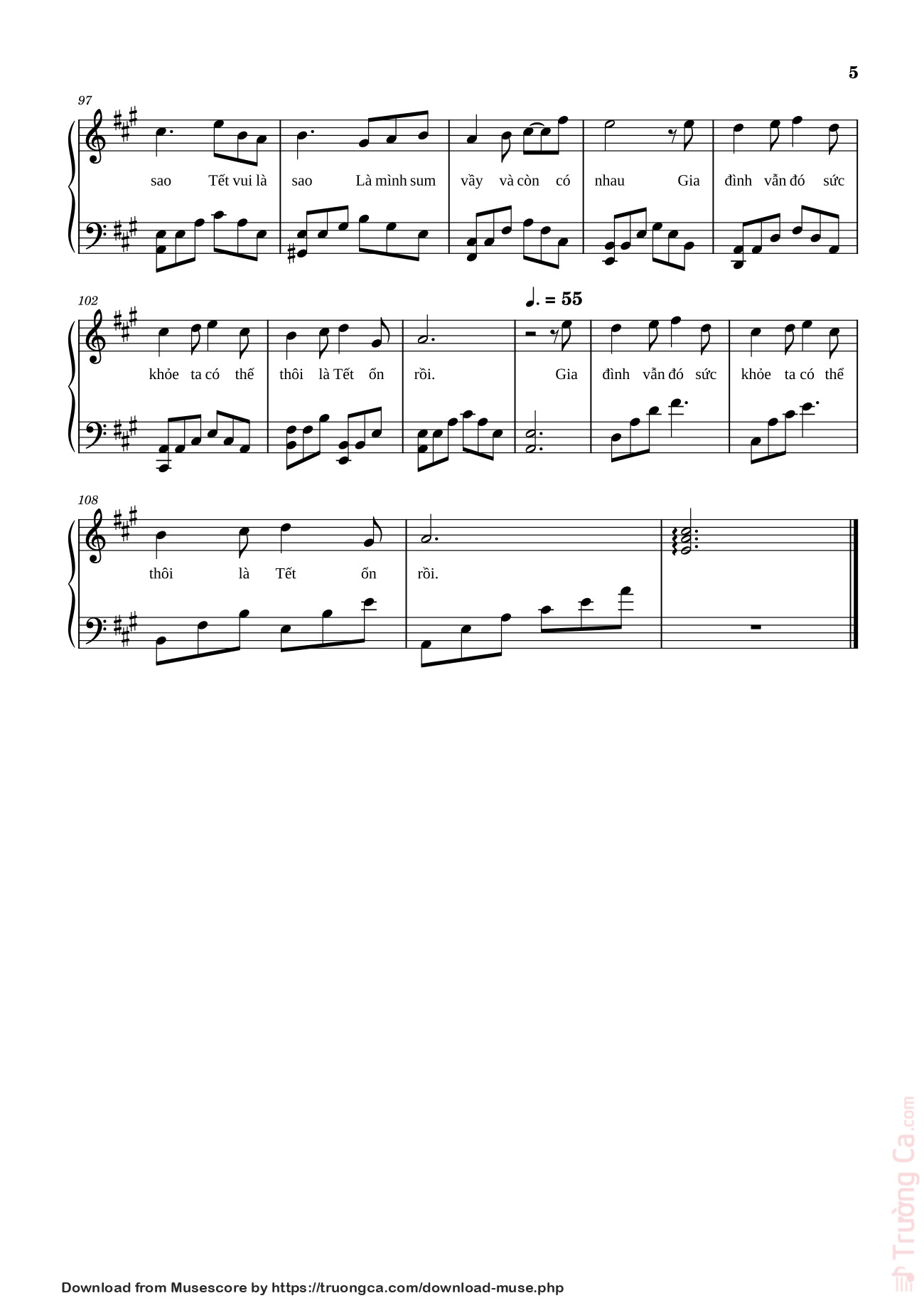 Trang 5 của Sheet nhạc PDF bài hát TẾT ỔN RỒI Sheet Piano -  Bùi Công Nam