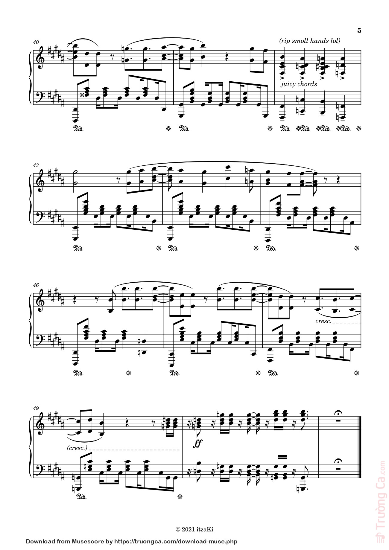 Trang 5 của Sheet nhạc PDF Piano bài hát EVERBLUE -  Blue Period OP - ItzaKi