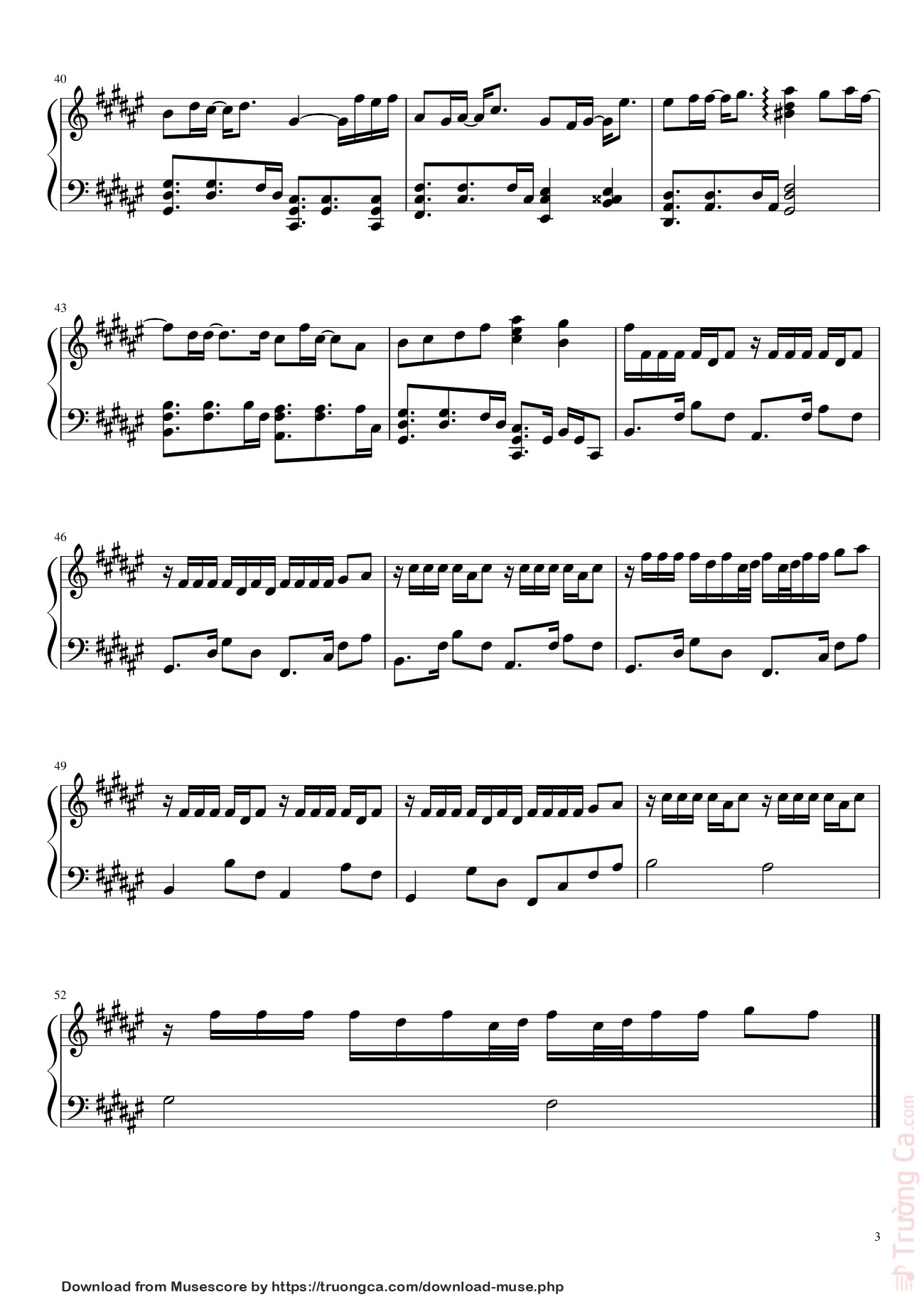 Trang 3 của Sheet nhạc PDF bài hát 想见你想见你想见你 Sheet Piano - IiLiniesta