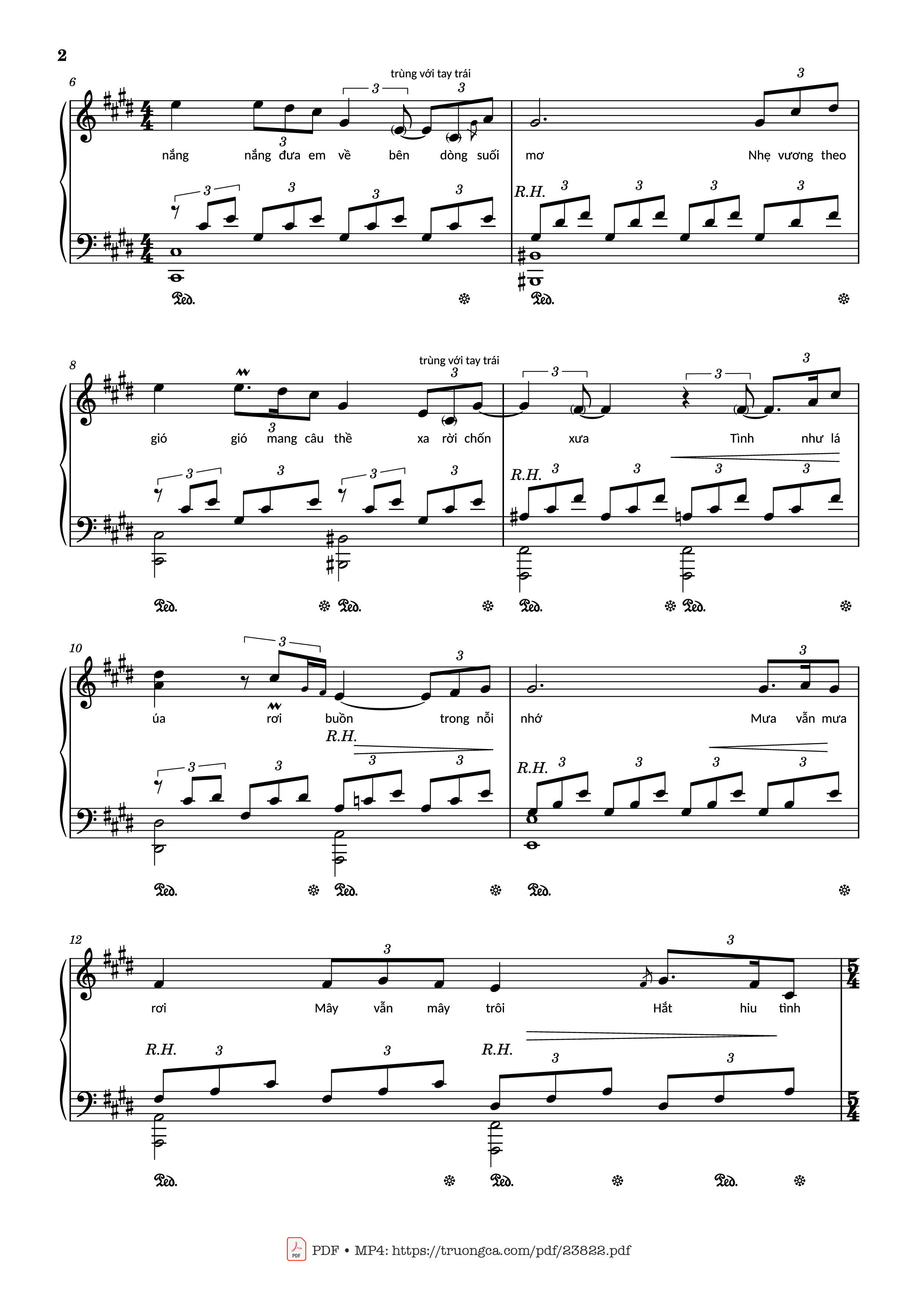 Trang 2 của Sheet nhạc PDF bài hát Riêng một góc trời Sheet Piano - Ngô Thụy Miên