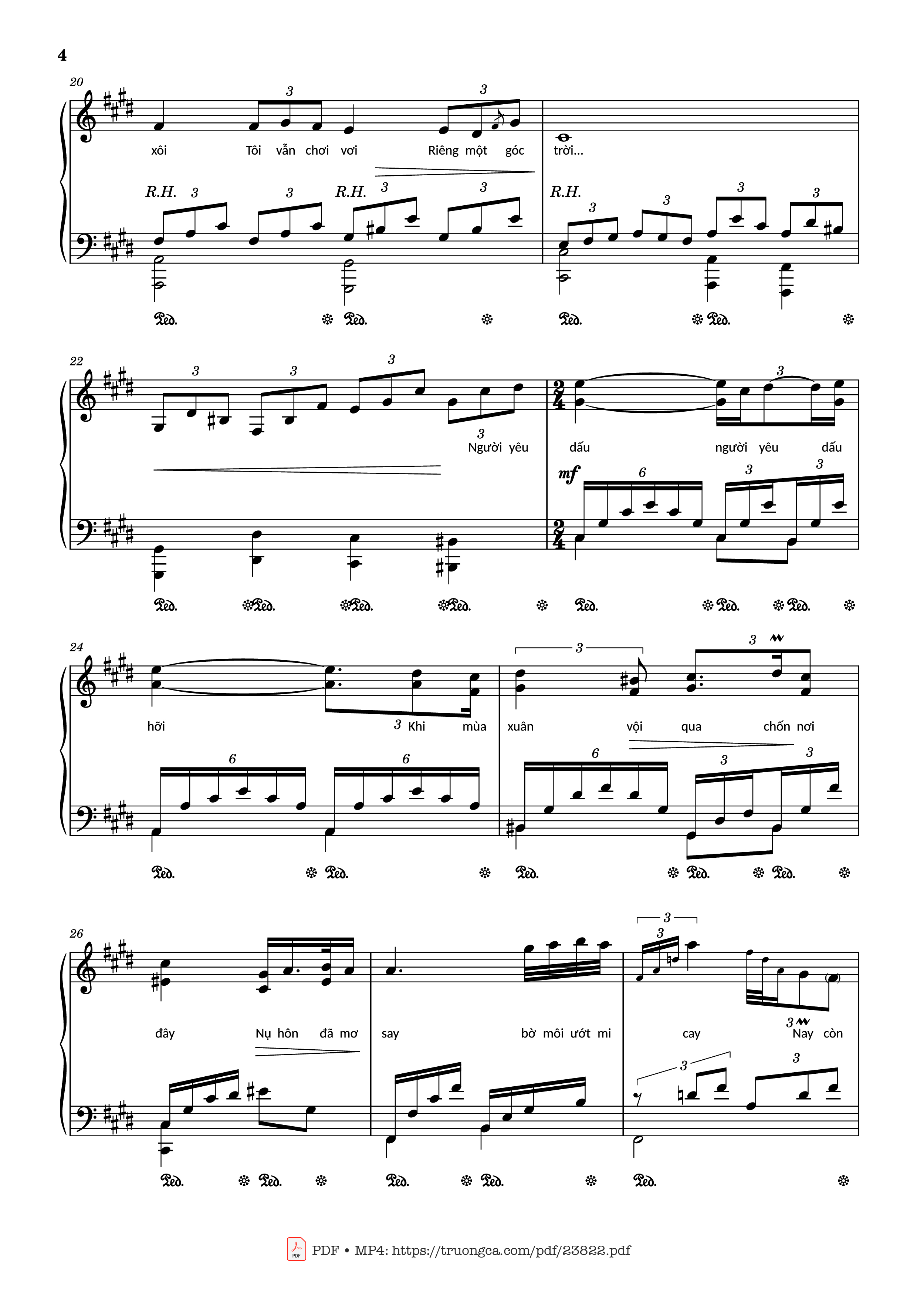 Trang 4 của Sheet nhạc PDF bài hát Riêng một góc trời Sheet Piano - Ngô Thụy Miên