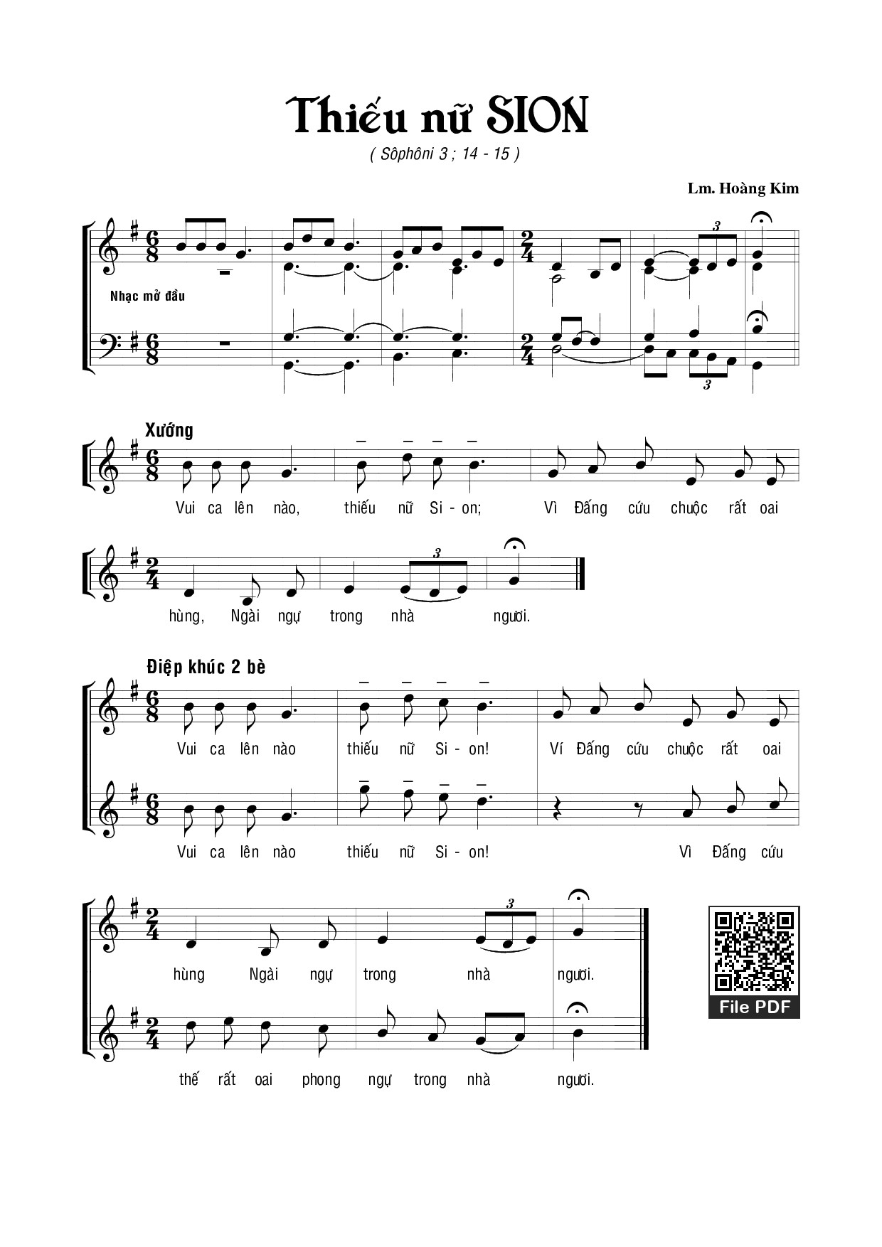 Thiếu Nữ Sion - Lm. Hoàng Kim