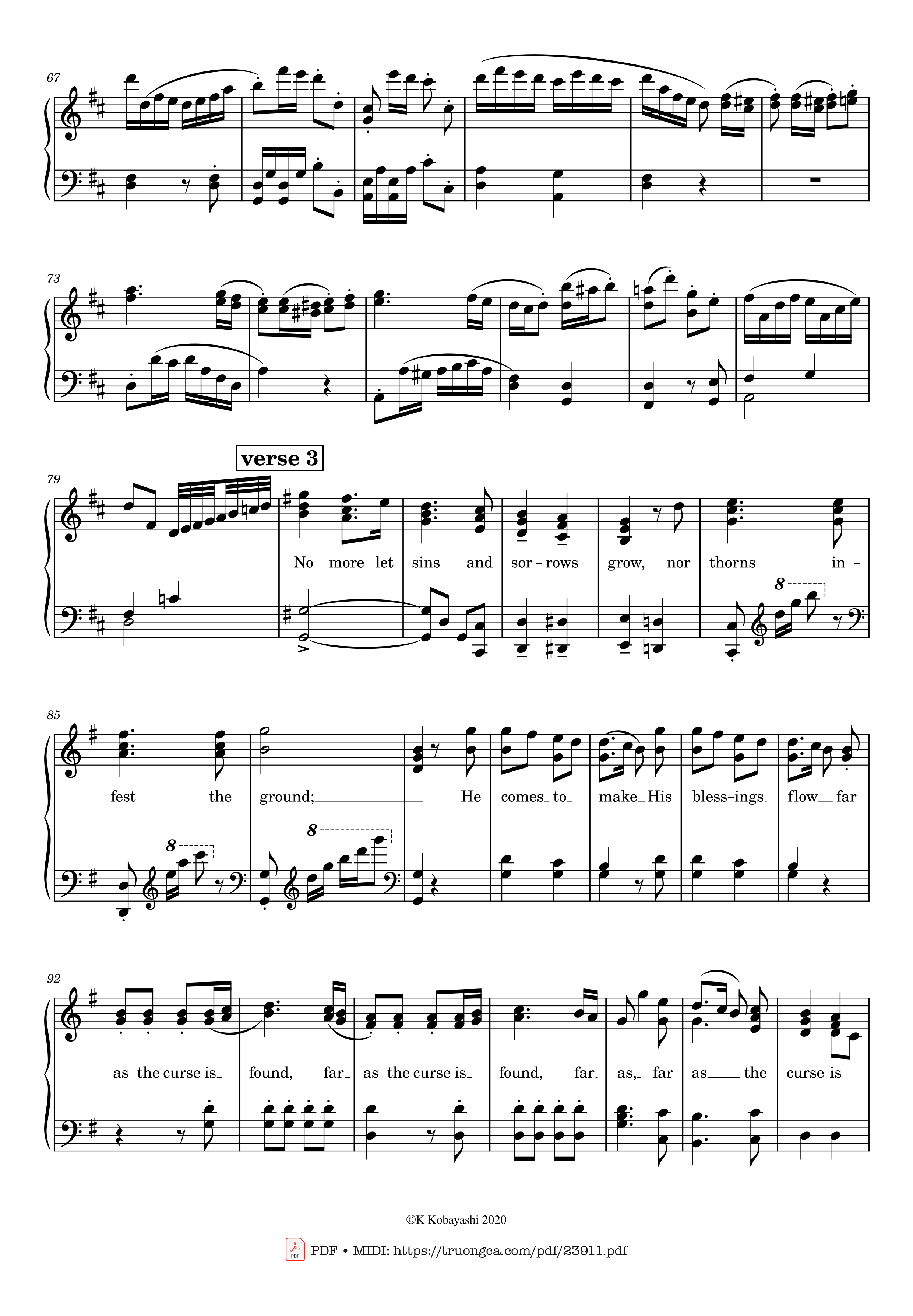 Trang 3 của Sheet nhạc PDF bài hát Joy to the World! The Lord is come Sheet Piano - Lowell Mason