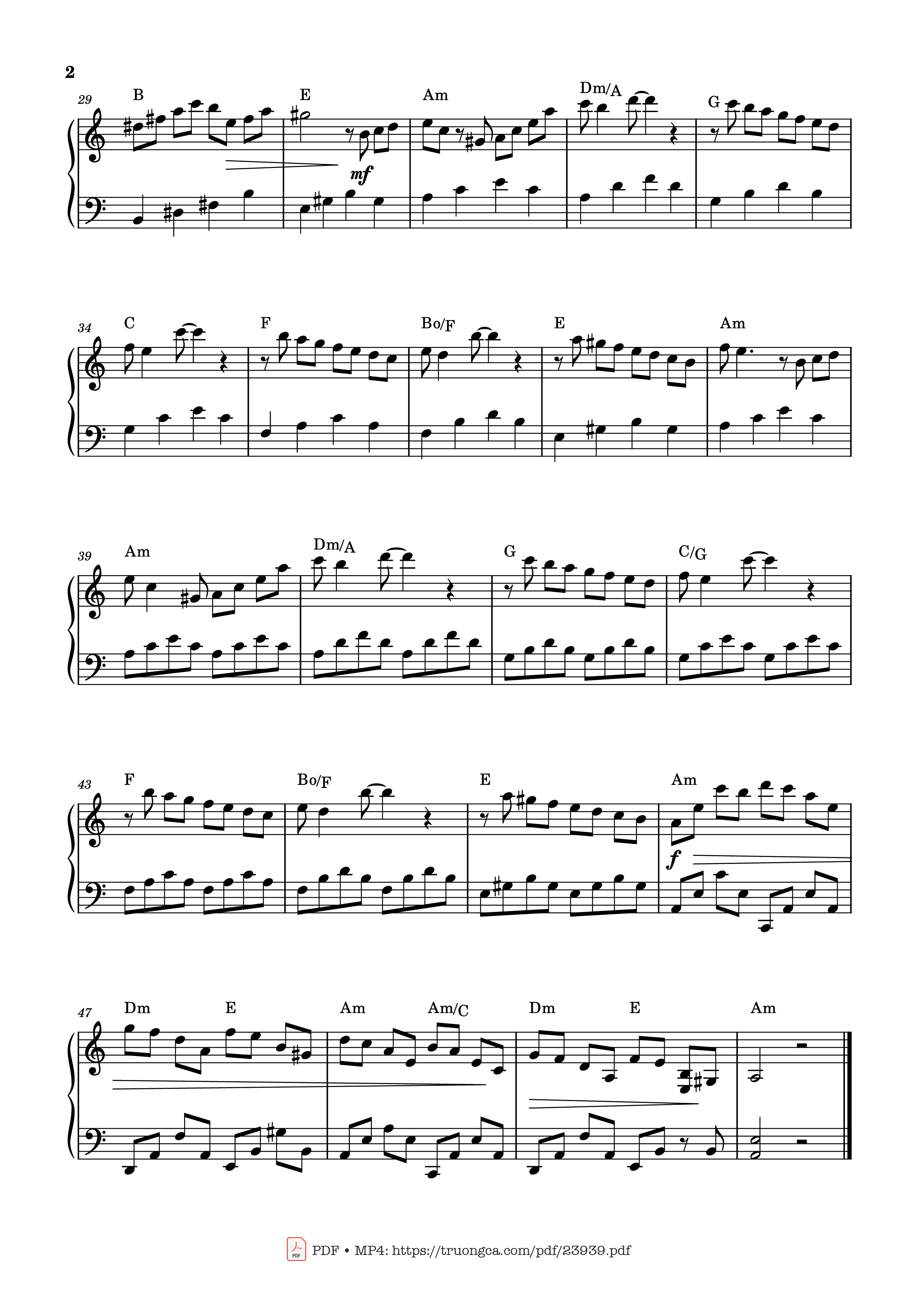 Trang 2 của Sheet nhạc PDF bài hát Toccata – Paul Mauriat - easy version Sheet Piano - Elena Di Guardo