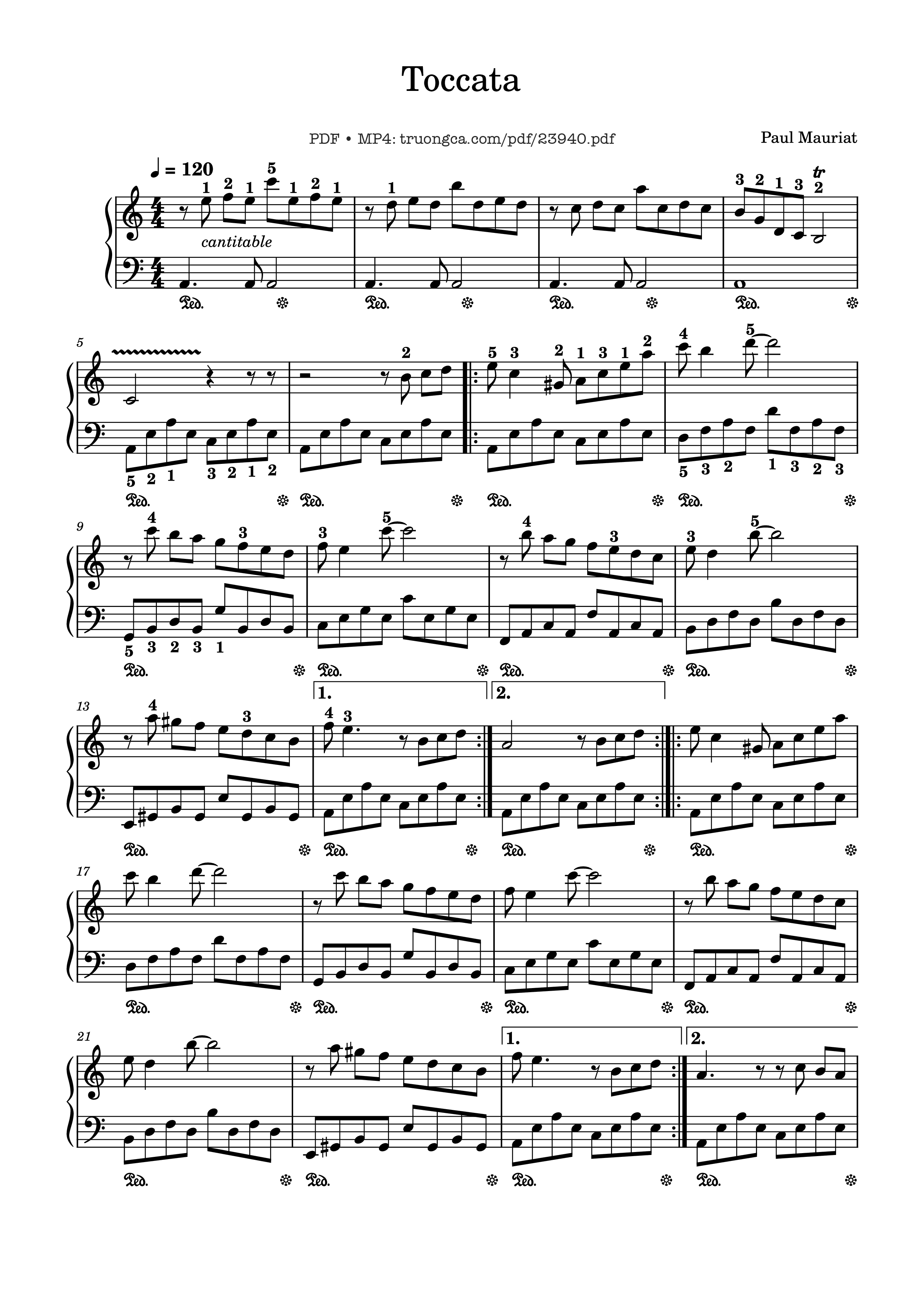 Sheet nhạc PDF bài Toccata – Paul Mauriat Sheet Piano