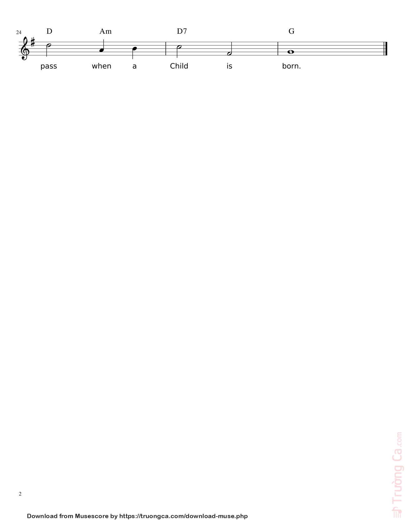 Trang 2 của Sheet nhạc PDF bài hát When a Child is Born - Jeybz