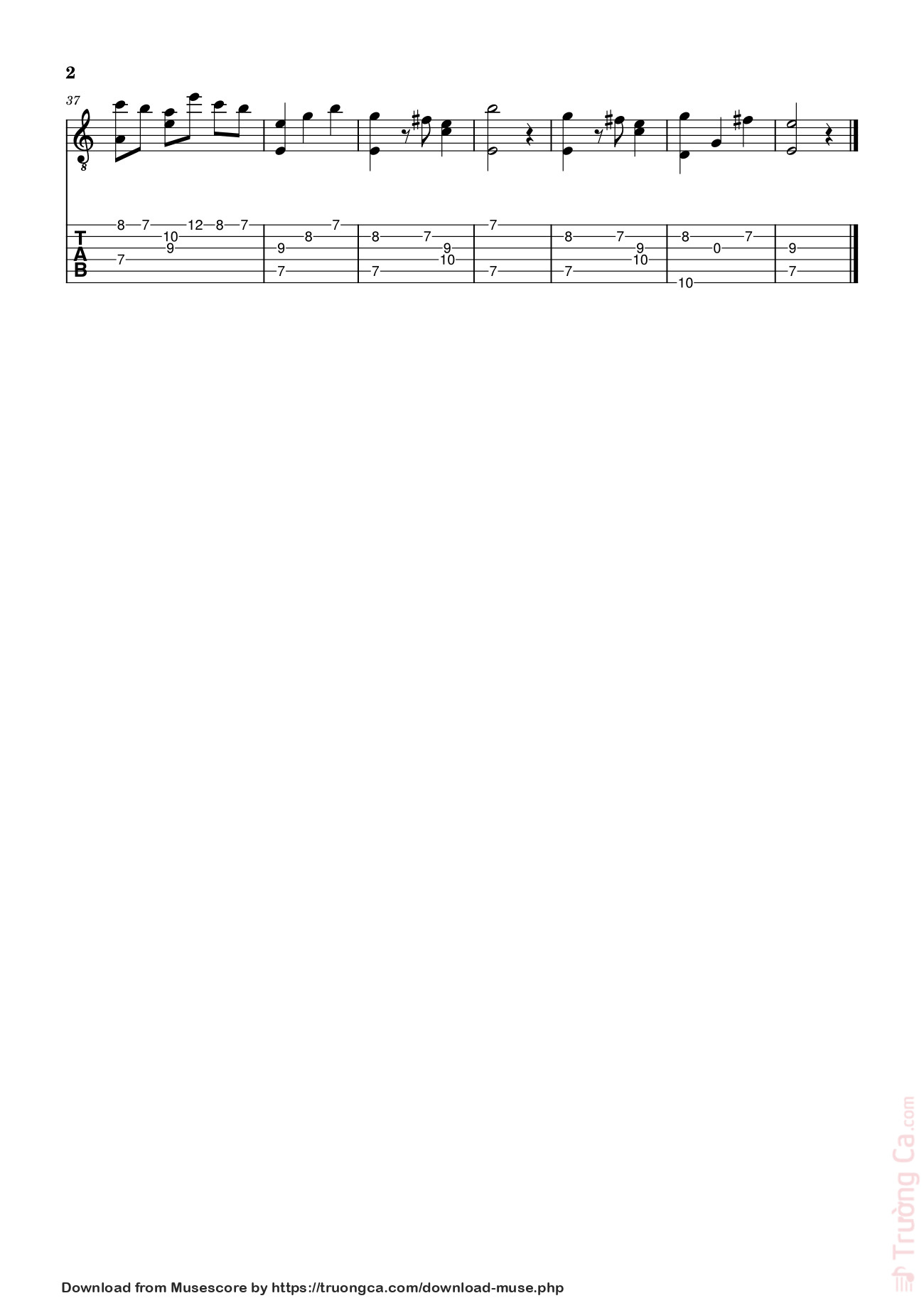 Trang 2 của Sheet nhạc PDF bài hát Harry and Hermione Sheet Guitar TAB - Marcosfparrei