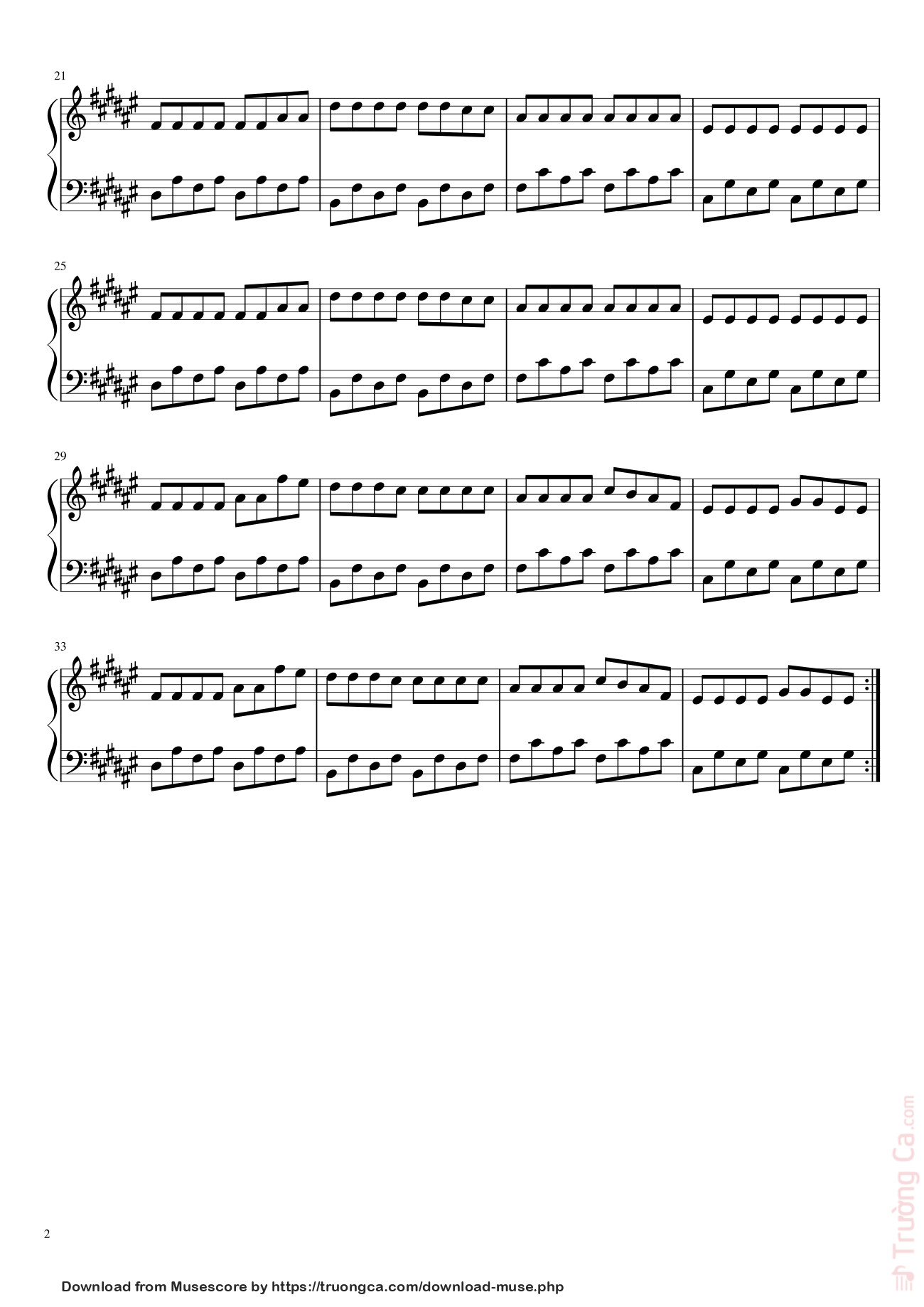 Trang 2 của Sheet nhạc PDF bài hát Faded Sheet Piano - Jorge Helam Perez