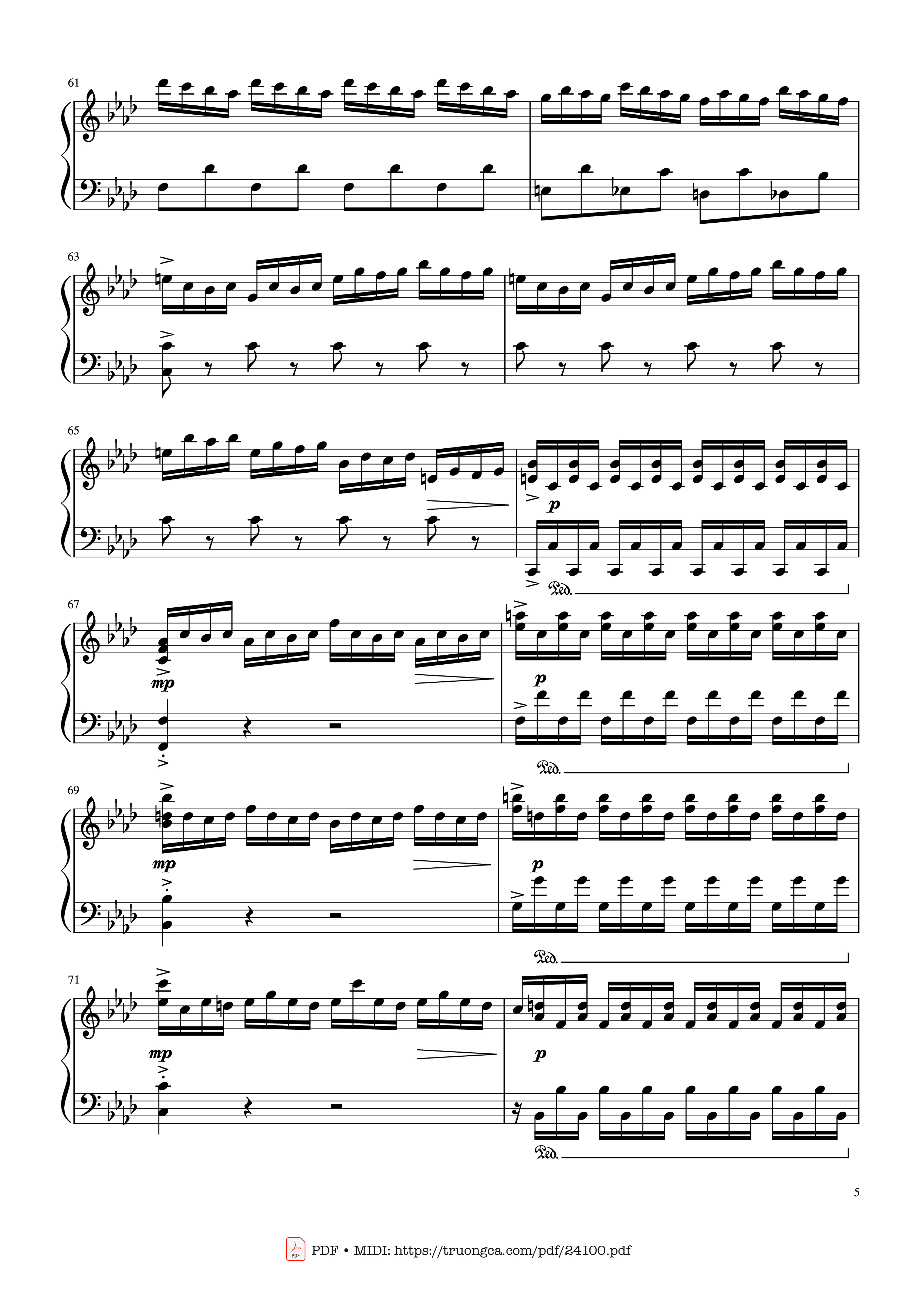 Trang 5 của Sheet nhạc PDF bài hát Winter - Vivaldi (Rousseau Version Original) Sheet Piano - Antonio Vivaldi