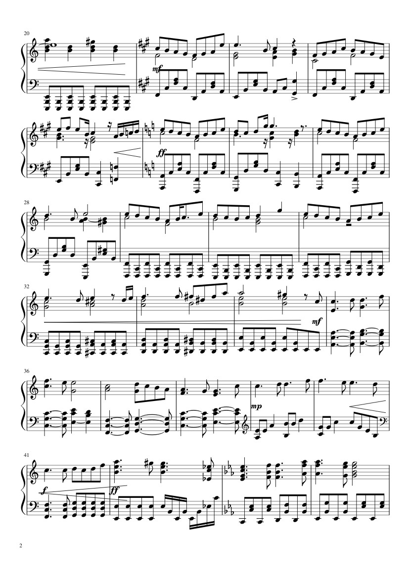 Trang 2 của Sheet nhạc PDF bài hát Shinzou wo Sasageyou! Sheet Piano - Krunchy