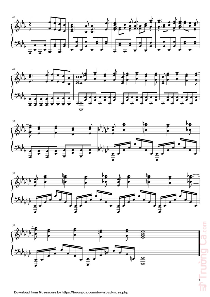 Trang 3 của Sheet nhạc PDF bài hát Shinzou wo Sasageyou! Sheet Piano - Krunchy