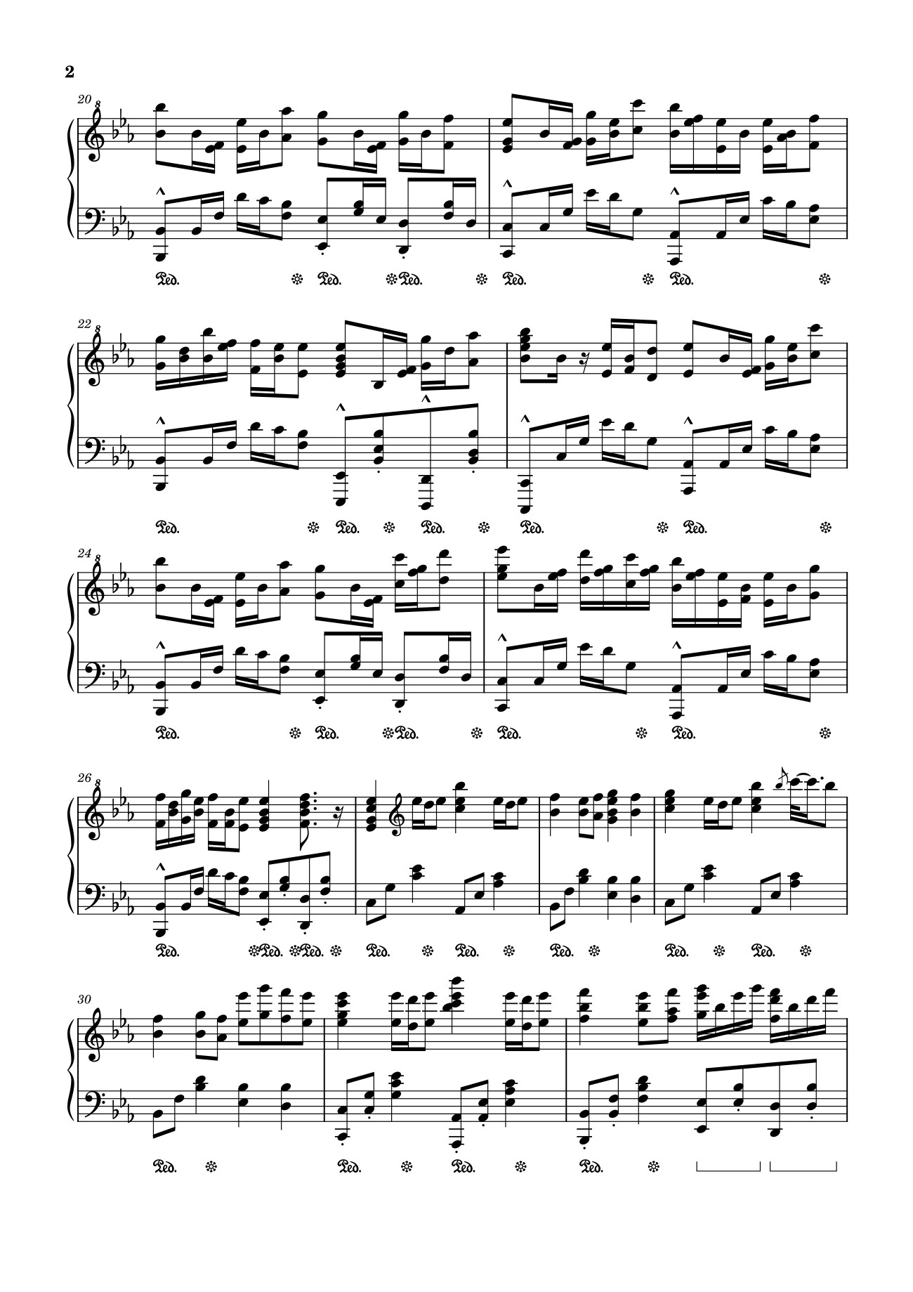 Trang 2 của Sheet nhạc PDF bài hát Tada Koe Hitotsu Sheet Piano - All Might and Deku's Piano