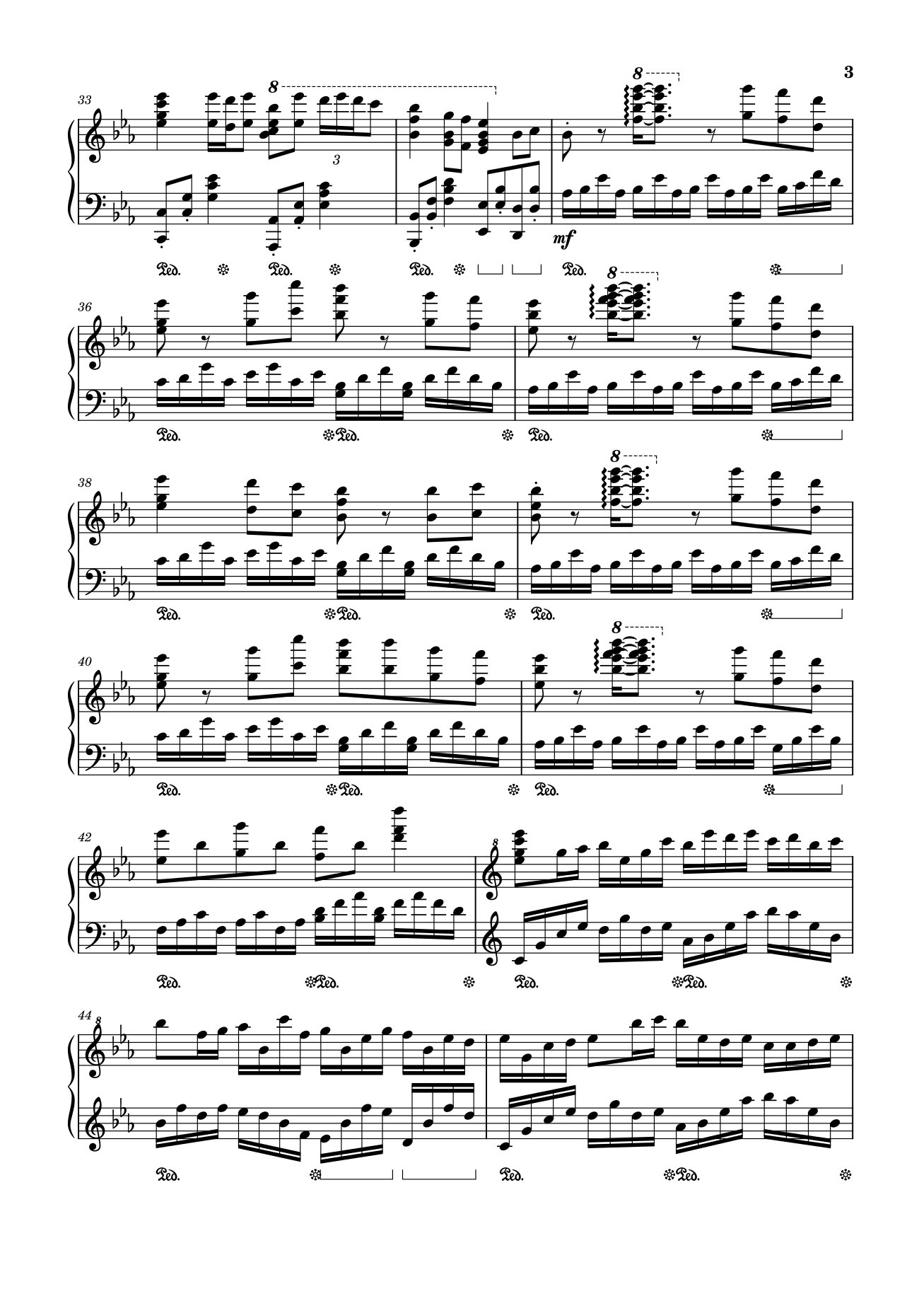 Trang 3 của Sheet nhạc PDF bài hát Tada Koe Hitotsu Sheet Piano - All Might and Deku's Piano