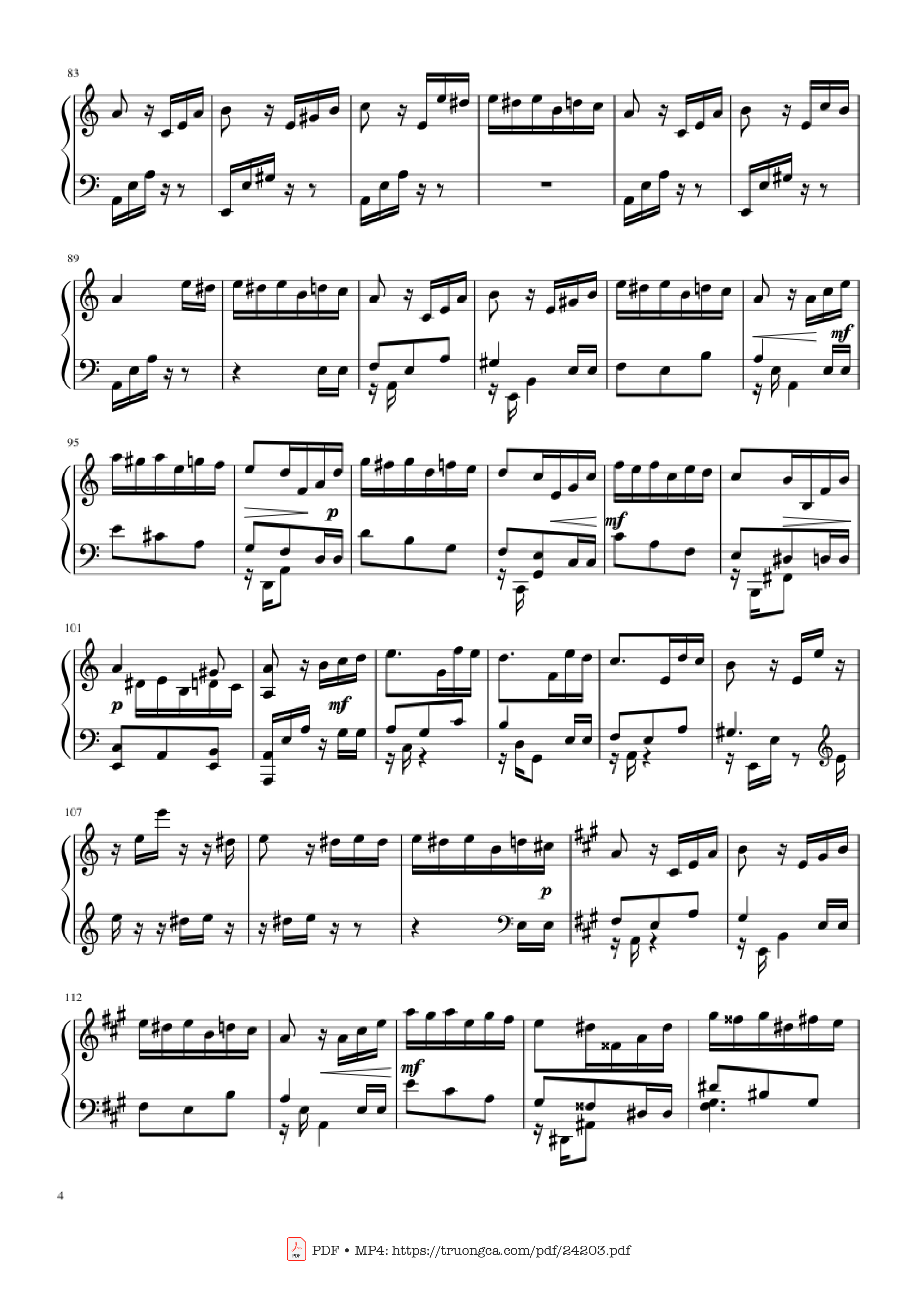 Trang 4 của Sheet nhạc PDF Piano bài hát Happy Birthday Variations Sheet Piano - Piano Ninja