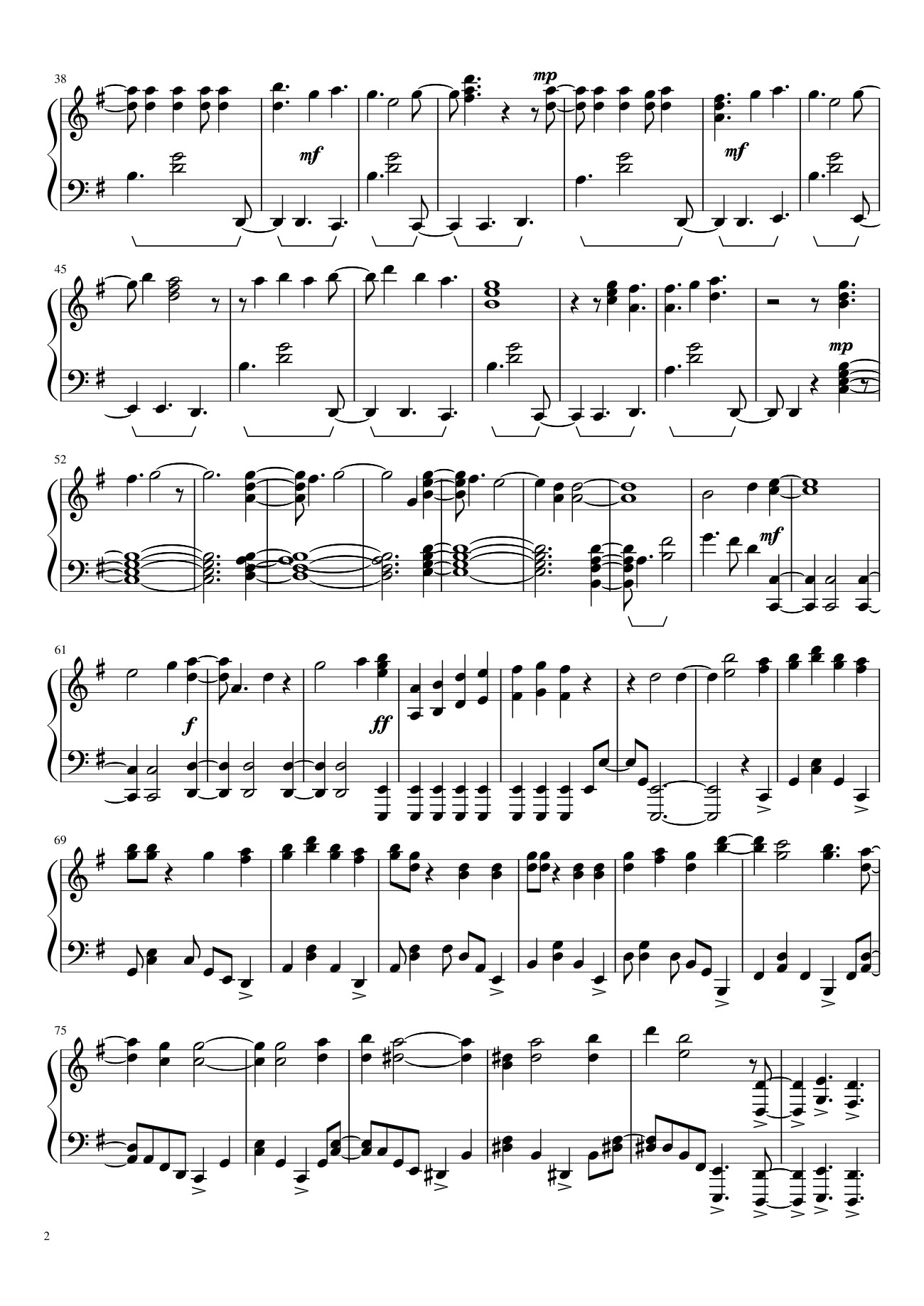 Trang 2 của Sheet nhạc PDF bài hát Gurenge - LiSA (Kimetsu no Yaiba/Demon Slayer Opening) Sheet Piano - Asiatomax