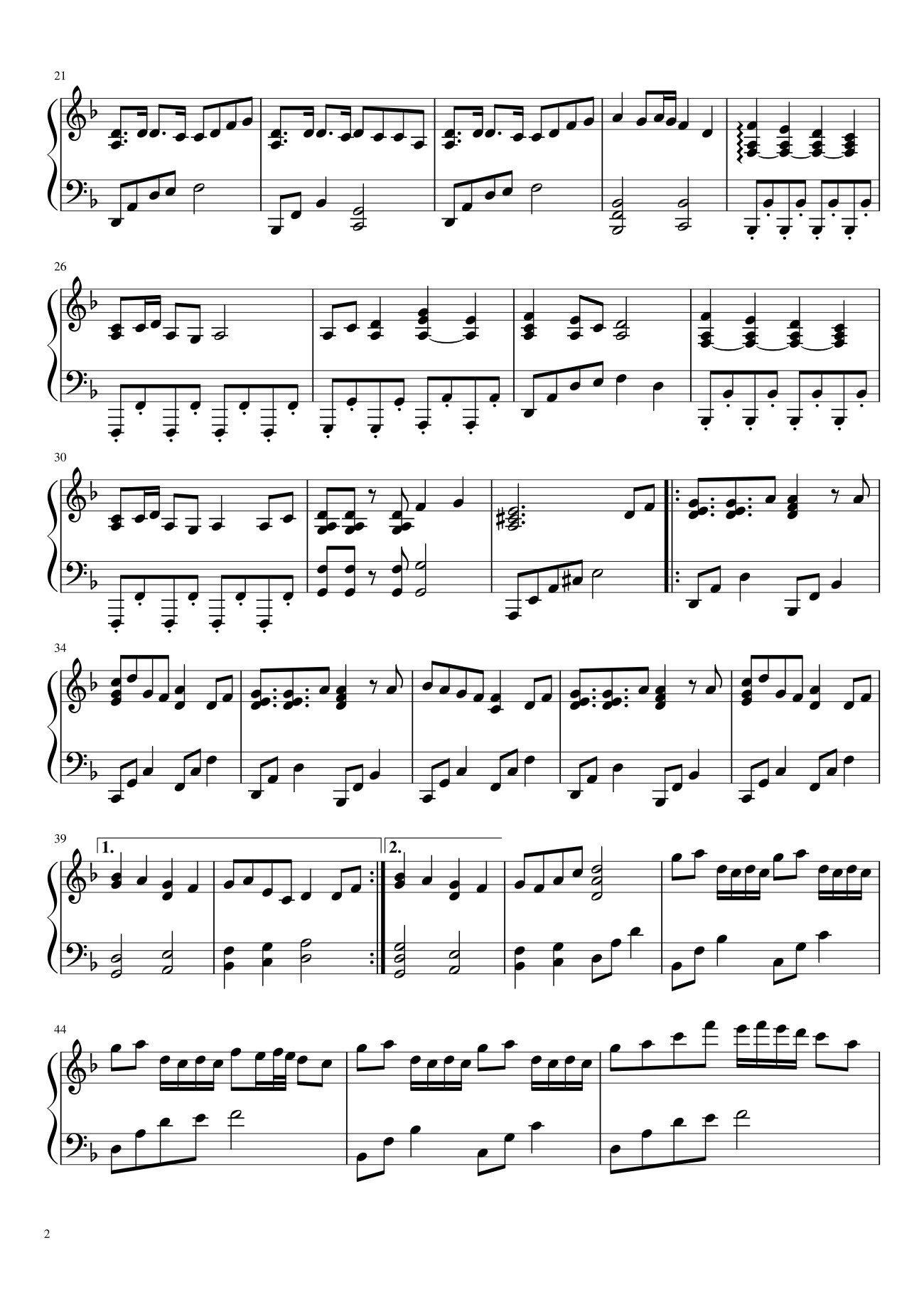 Trang 2 của Sheet nhạc PDF bài hát Senbon Zakura Sheet Piano - Bigmath1