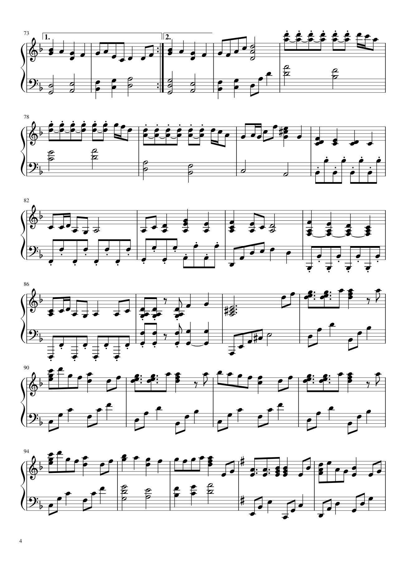 Trang 4 của Sheet nhạc PDF bài hát Senbon Zakura Sheet Piano - Bigmath1