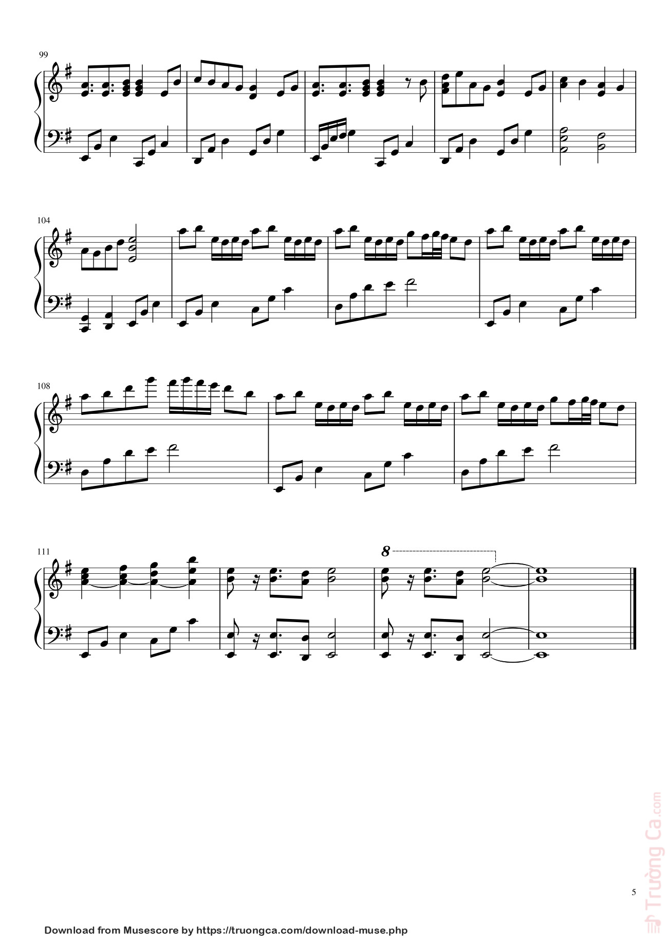 Trang 5 của Sheet nhạc PDF bài hát Senbon Zakura Sheet Piano - Bigmath1